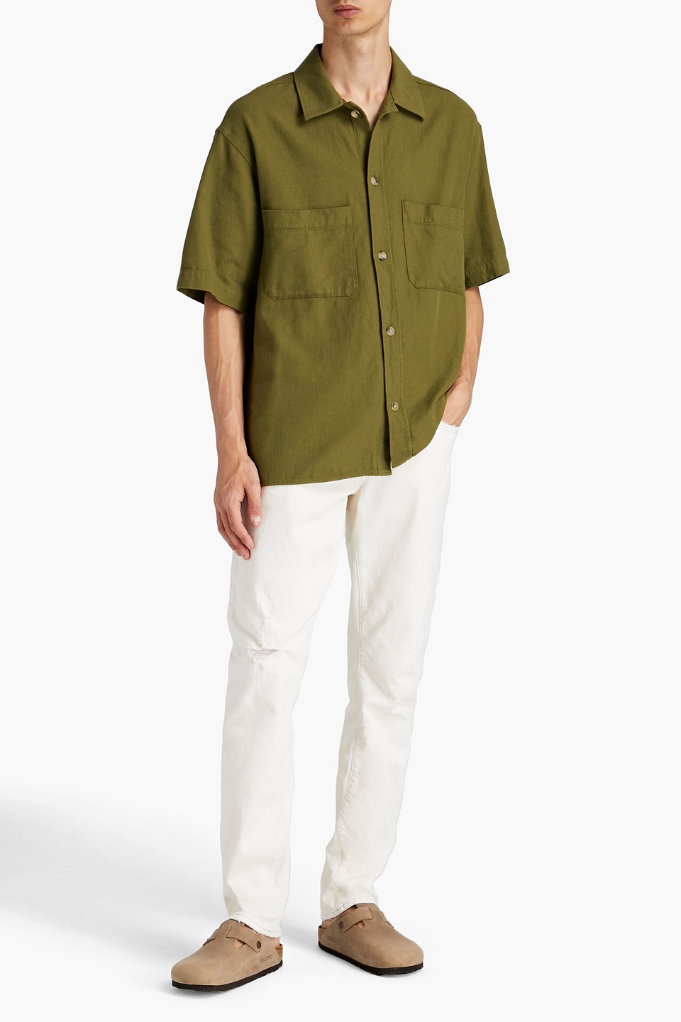 FRAME COTTON-TWILL SHIRT,3074457345631208228