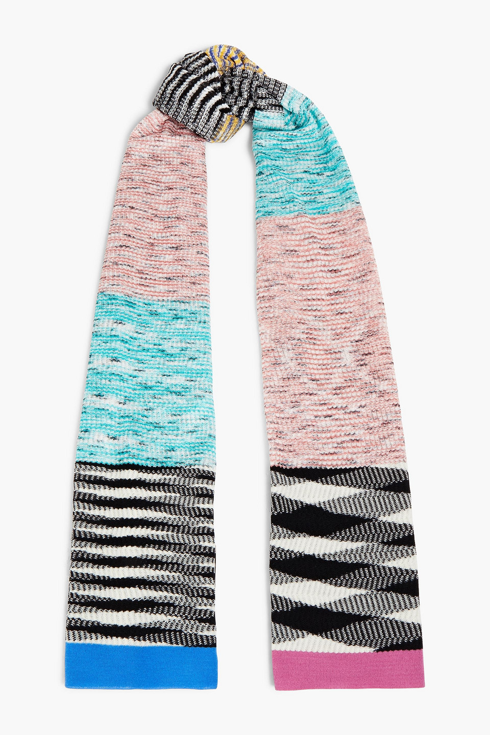 Missoni Crochet-knit Wool-blend Scarf In Multi