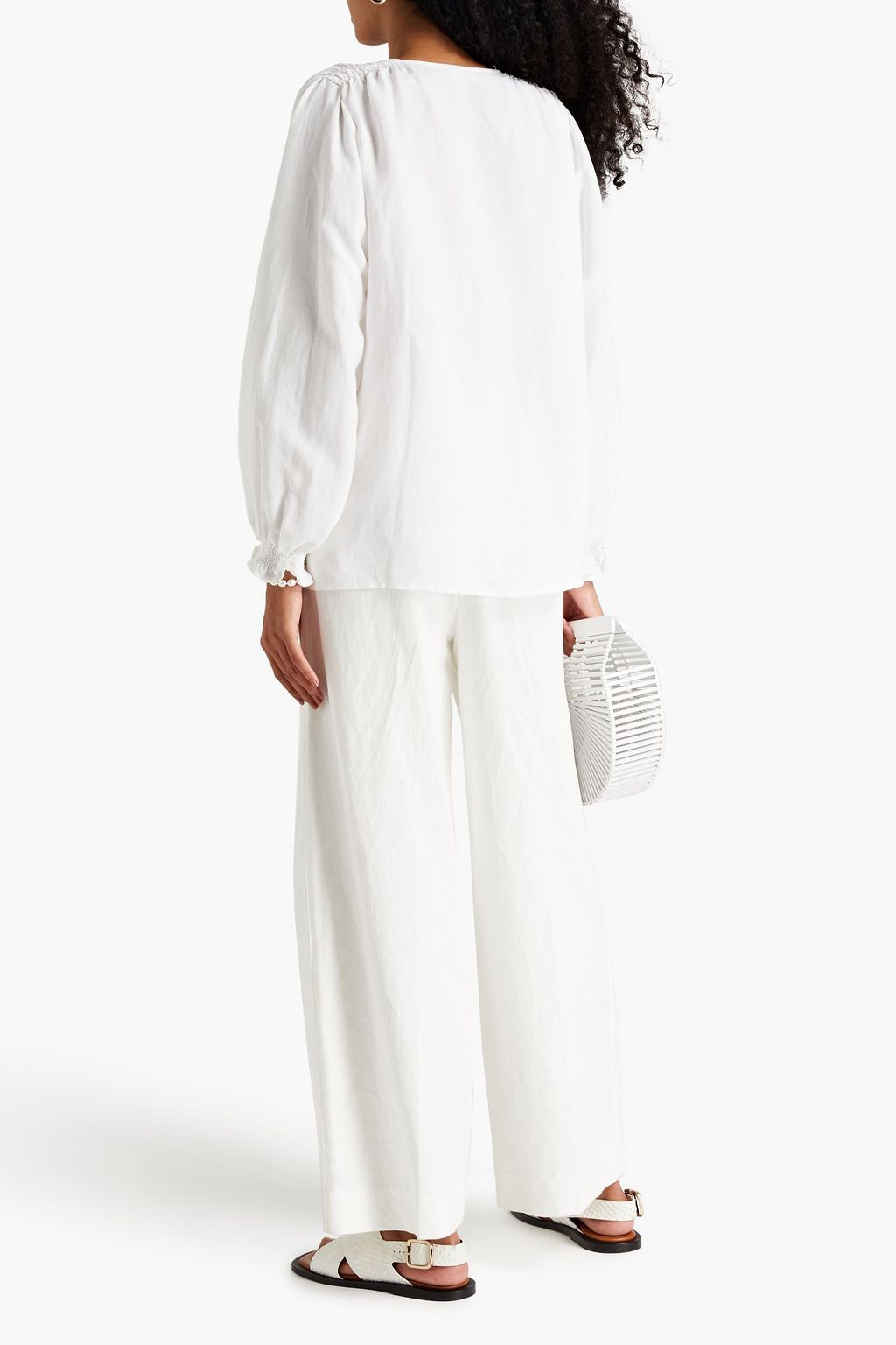 BELIZE Rachelle oversized slub woven blouse