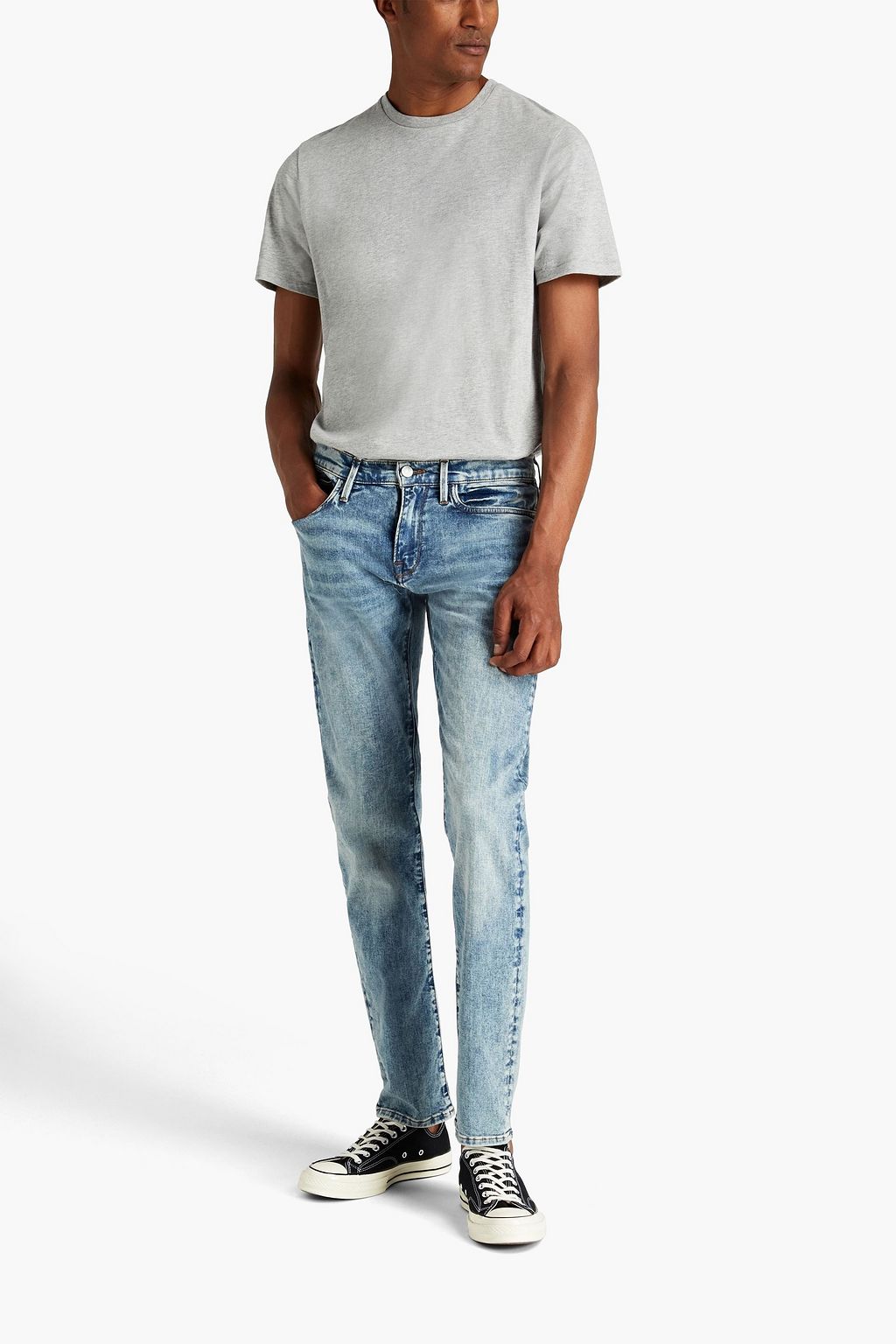 FRAME Mélange Pima cotton-jersey T-shirt