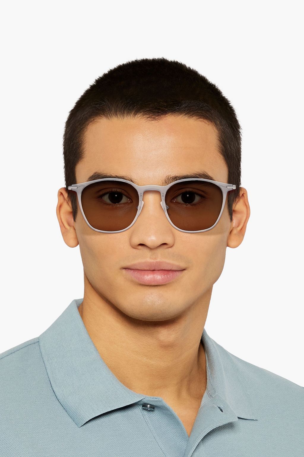 MONTBLANC D-frame acetate and silver-tone sunglasses