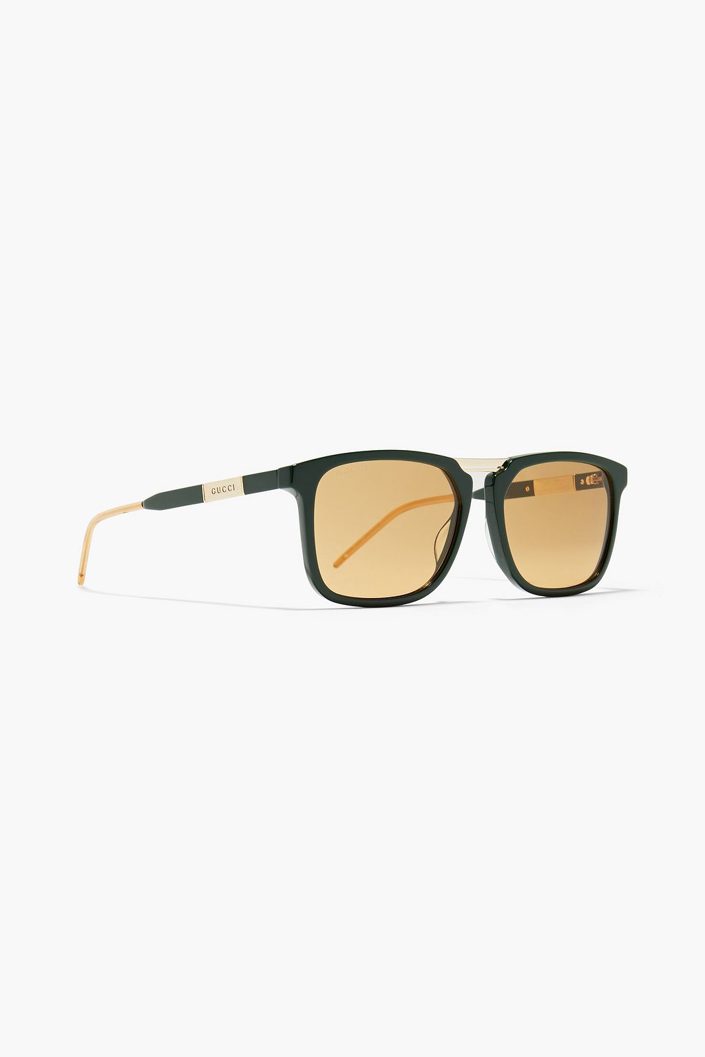 GUCCI D-frame gold-tone and acetate sunglasses