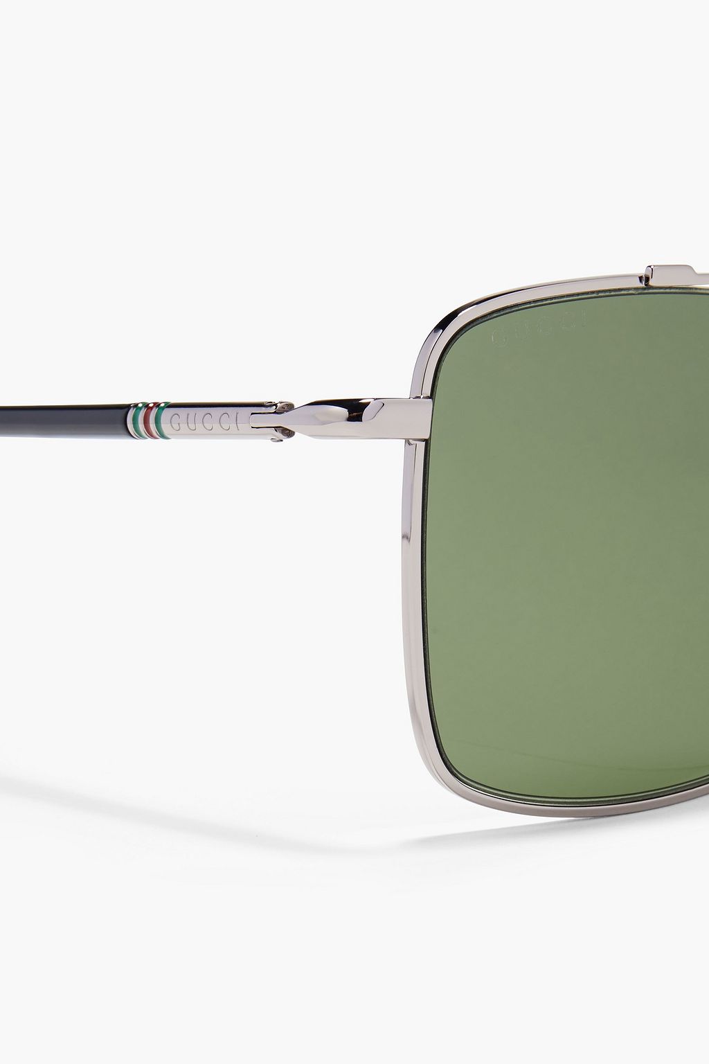 GUCCI Square-frame silver-tone sunglasses