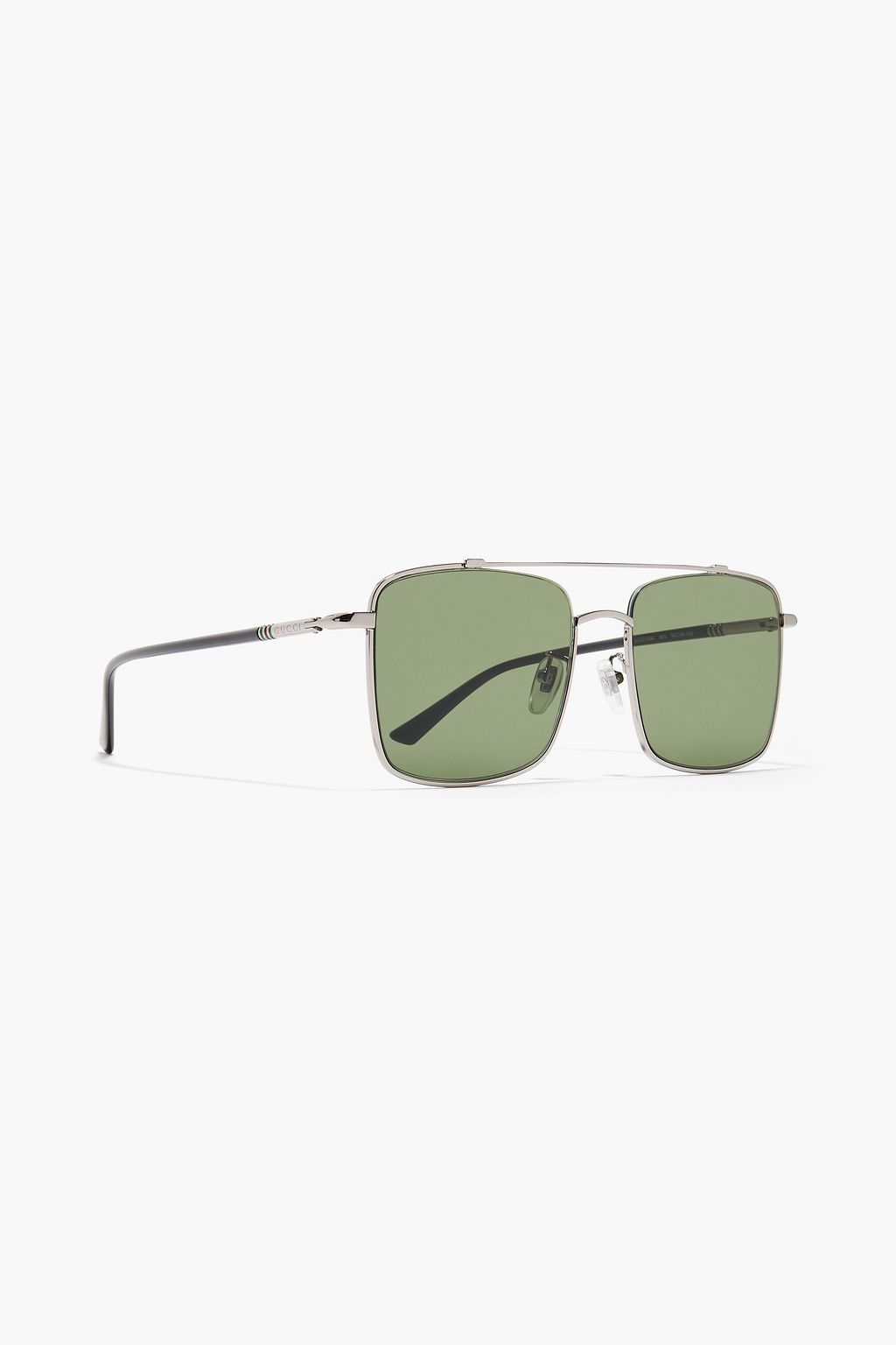 GUCCI Square-frame silver-tone sunglasses