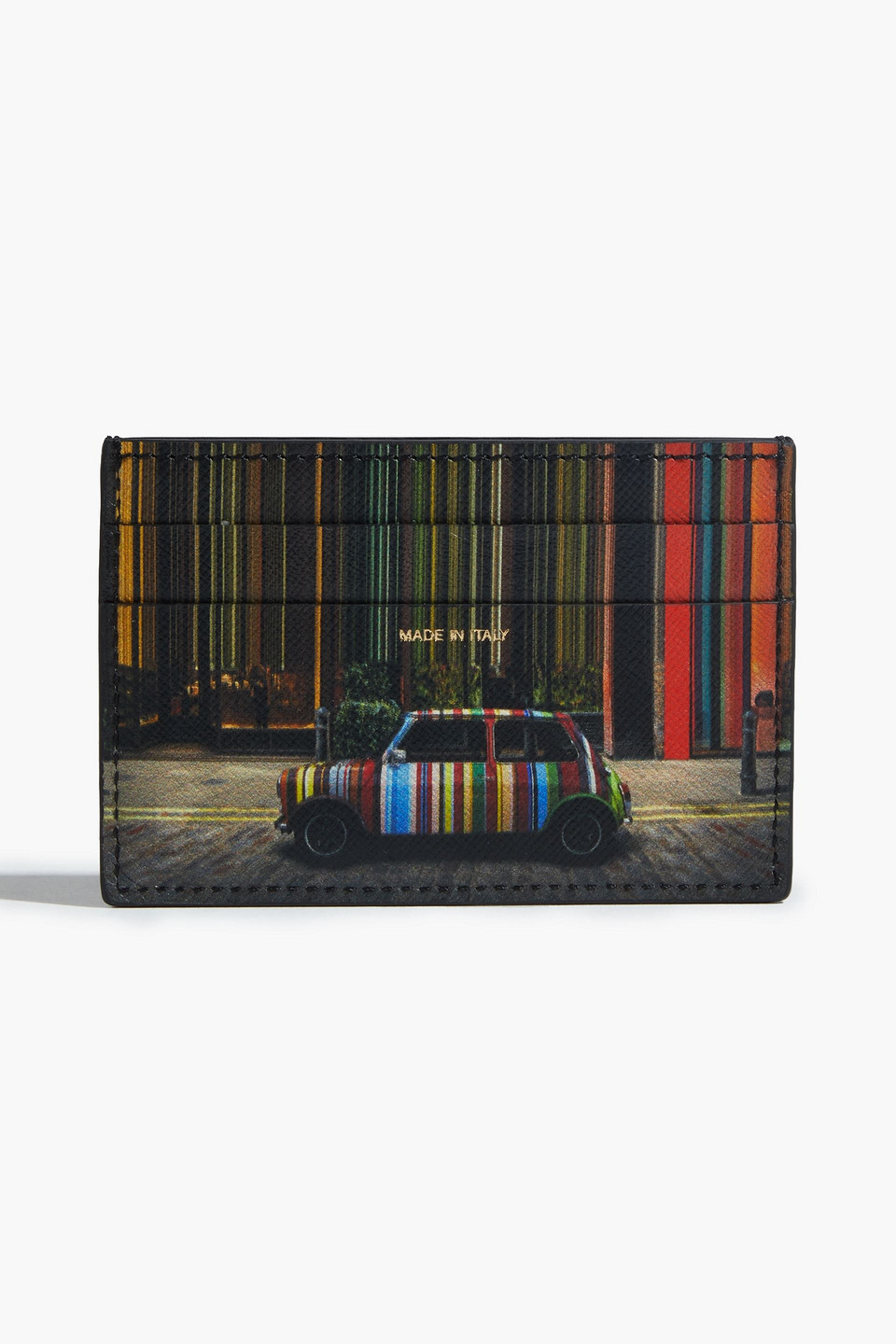 Paul Smith Printed Textured-leather Cardholder In Multi