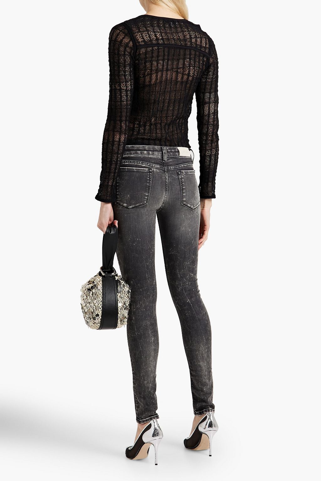 IRO Rayanne faded low-rise skinny jeans