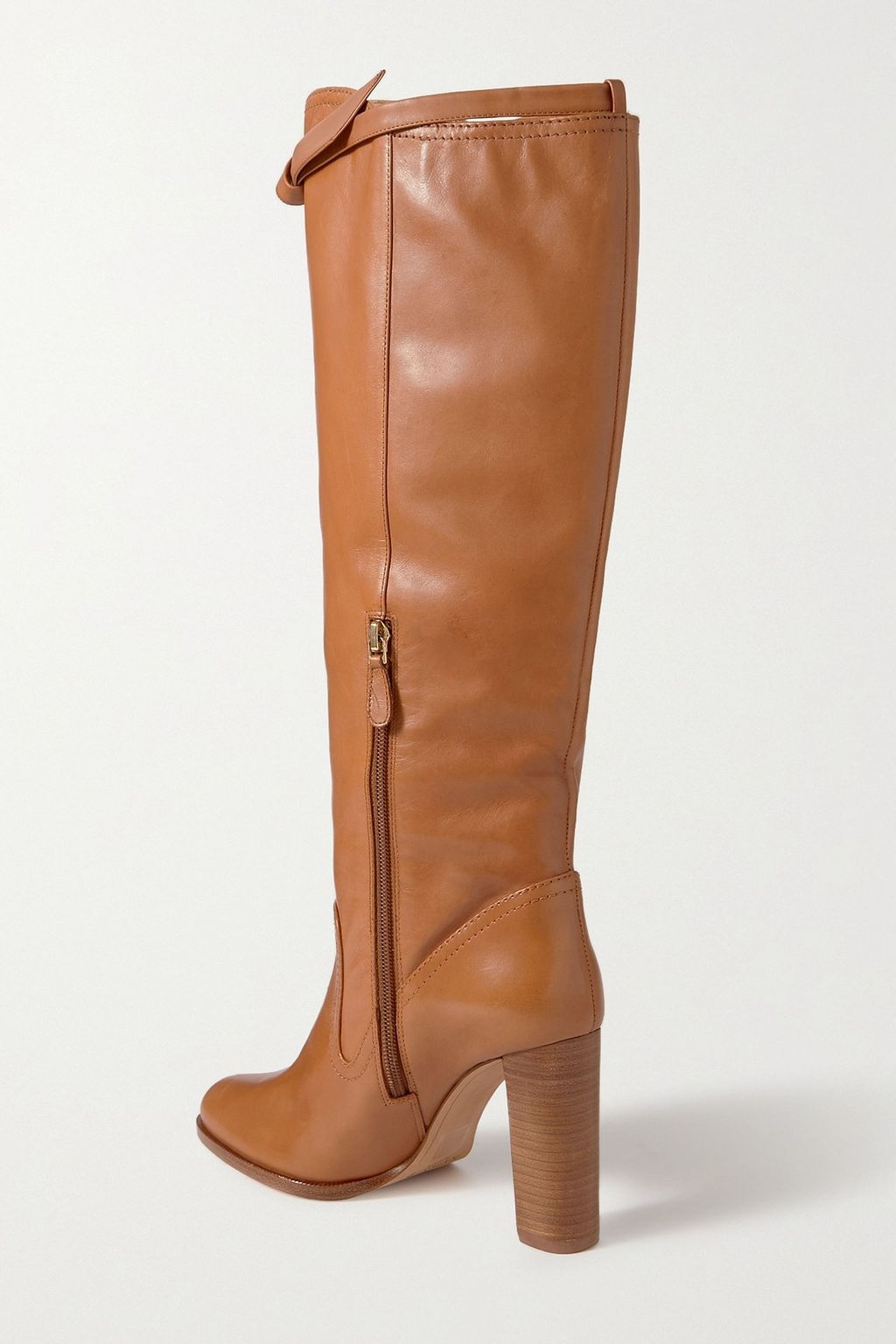 ALEXANDRE BIRMAN بوت Clarita Saddlery بطول الركبة من الجلد بربطة فراشة