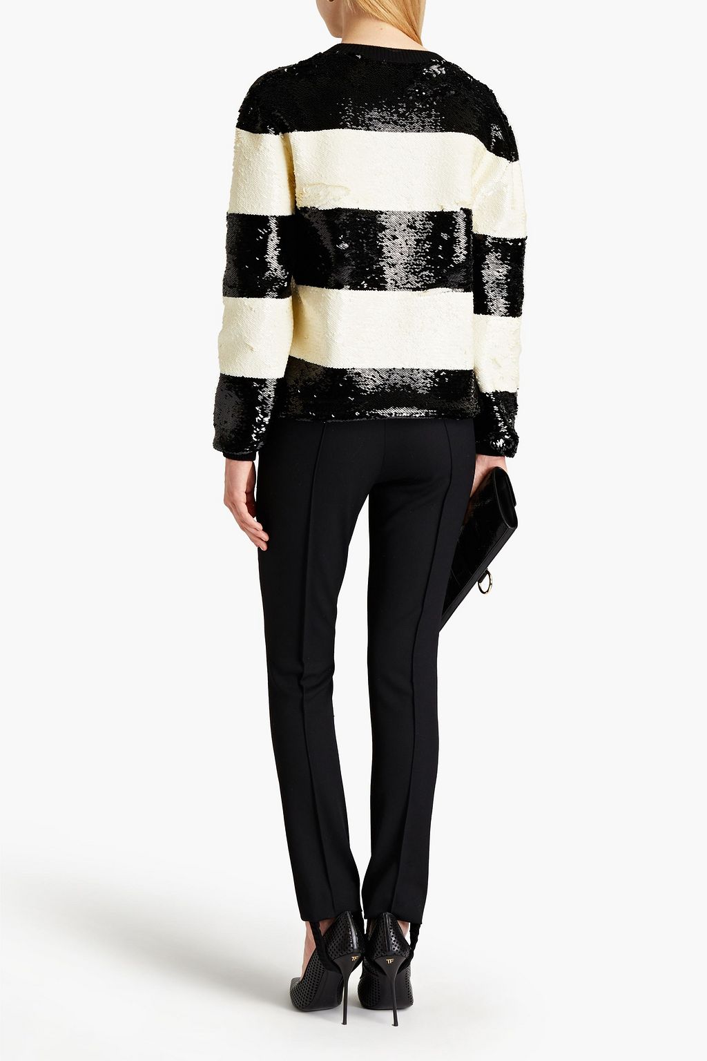 SAINT LAURENT Sequined wool and cashmere-blend sweater