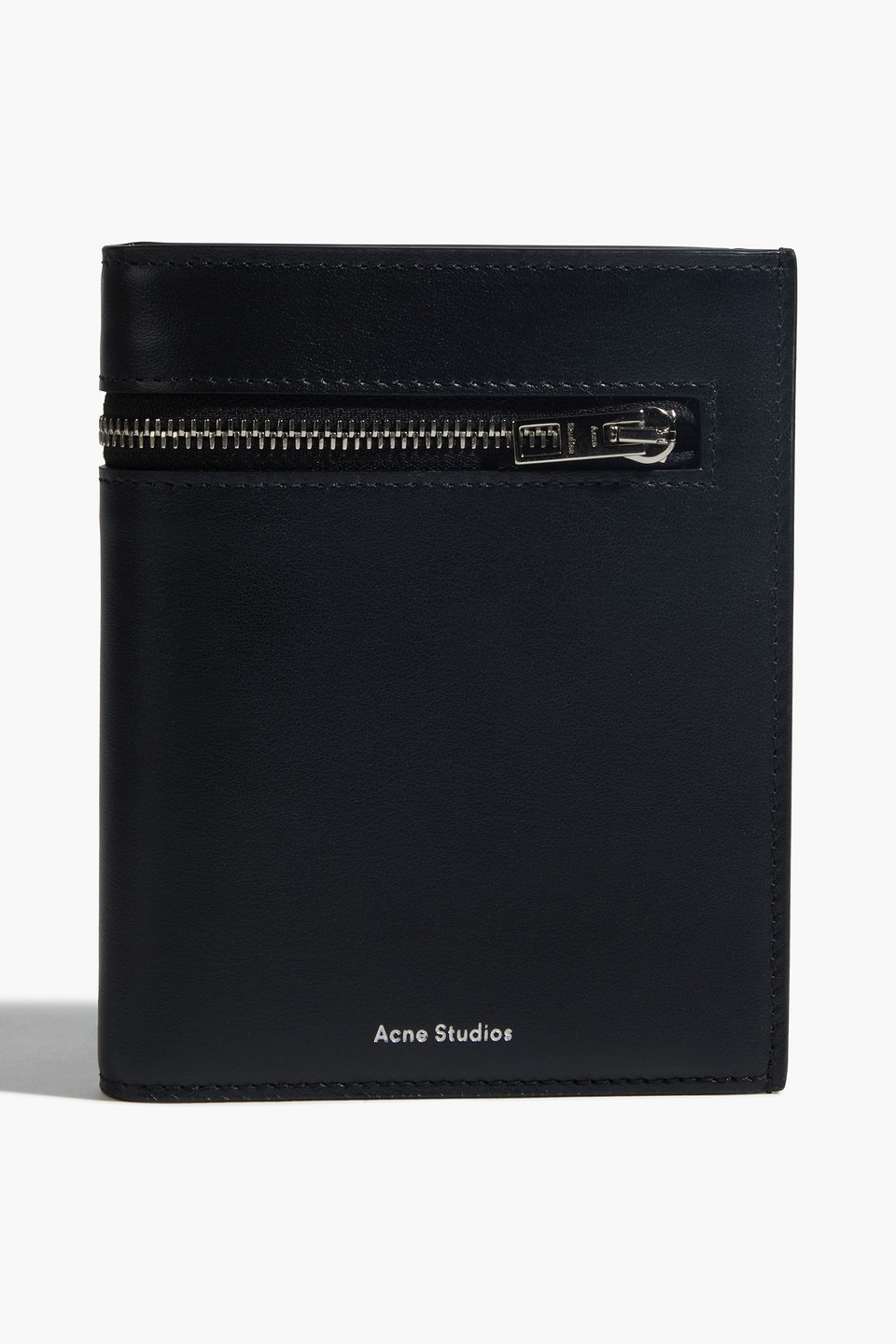 Acne Studios Zip-detailed Leather Wallet In Black
