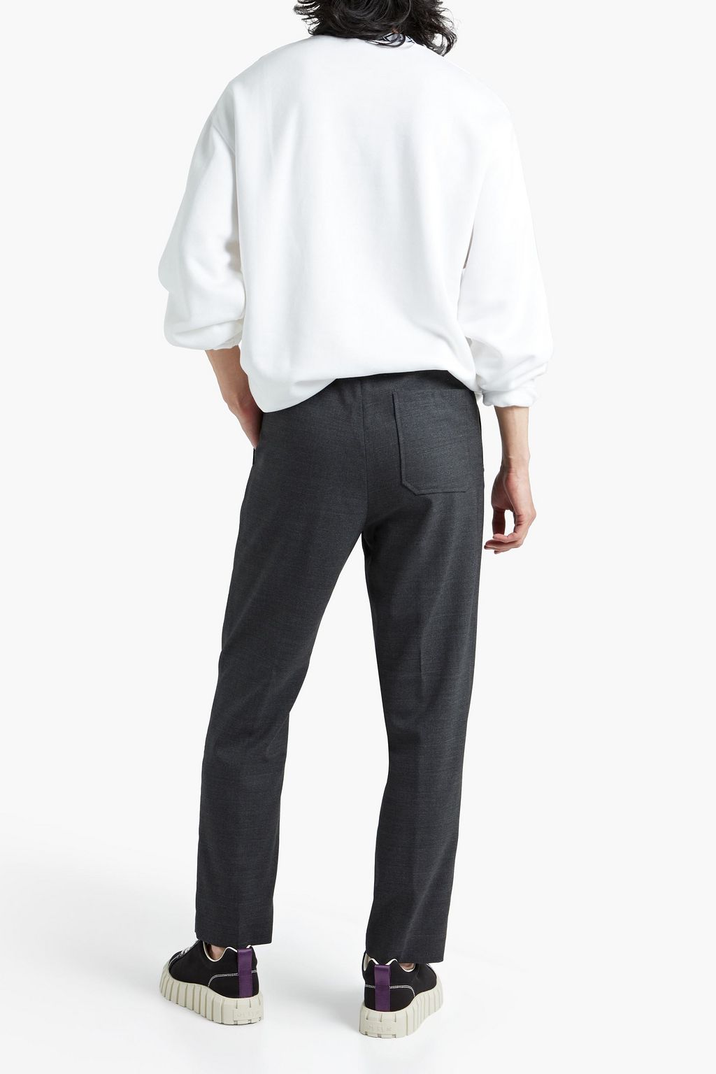 ACNE STUDIOS Oversized jacquard-trimmed fleece sweatshirt