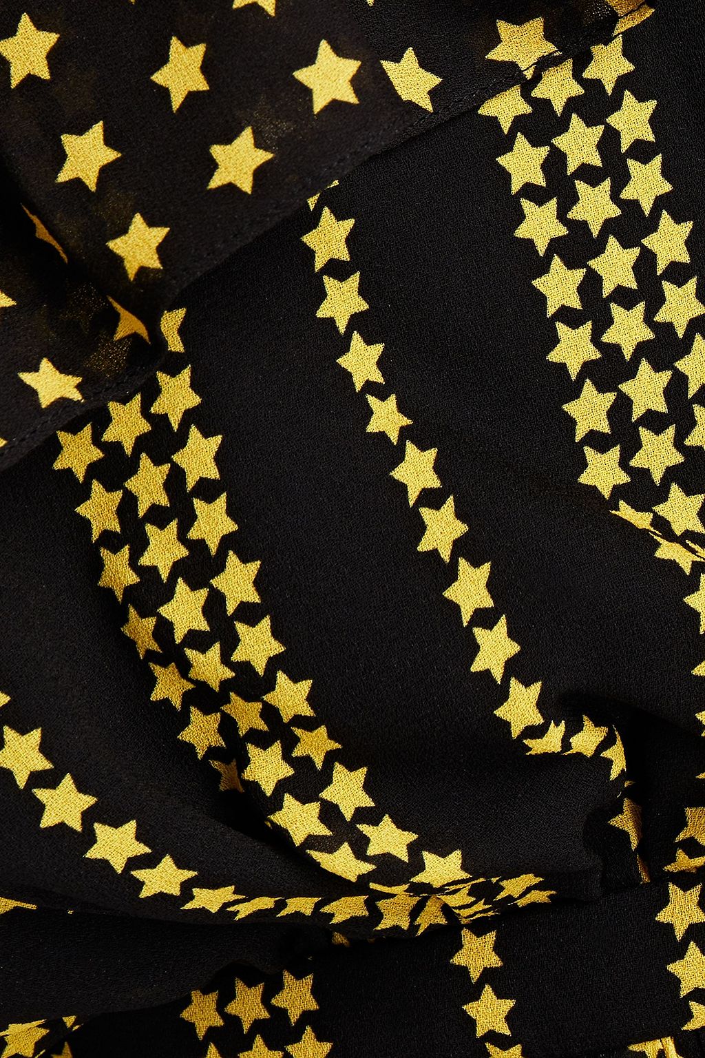 SAINT LAURENT One-shoulder gathered printed crepe mini dress