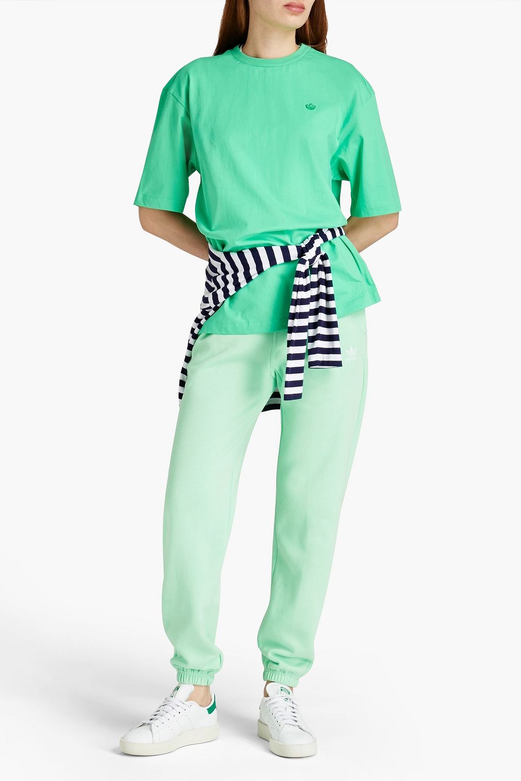 ADIDAS ORIGINALS Logo-appliquéd cotton-jersey T-shirt