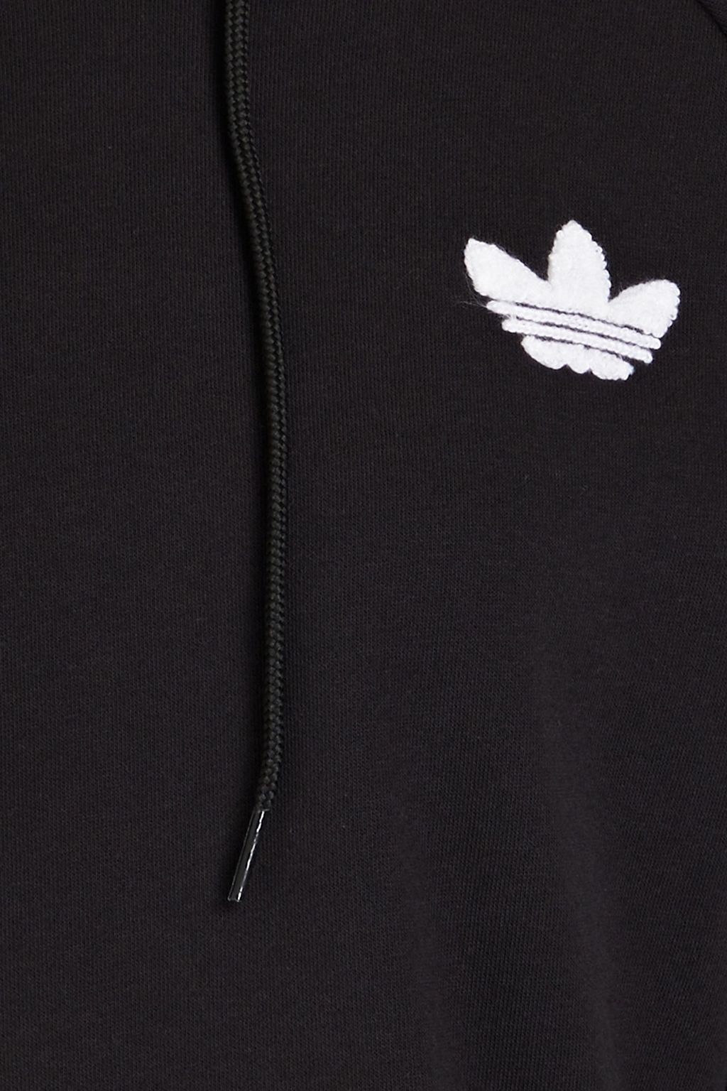 ADIDAS ORIGINALS Cropped embroidered French cotton-blend terry hoodie