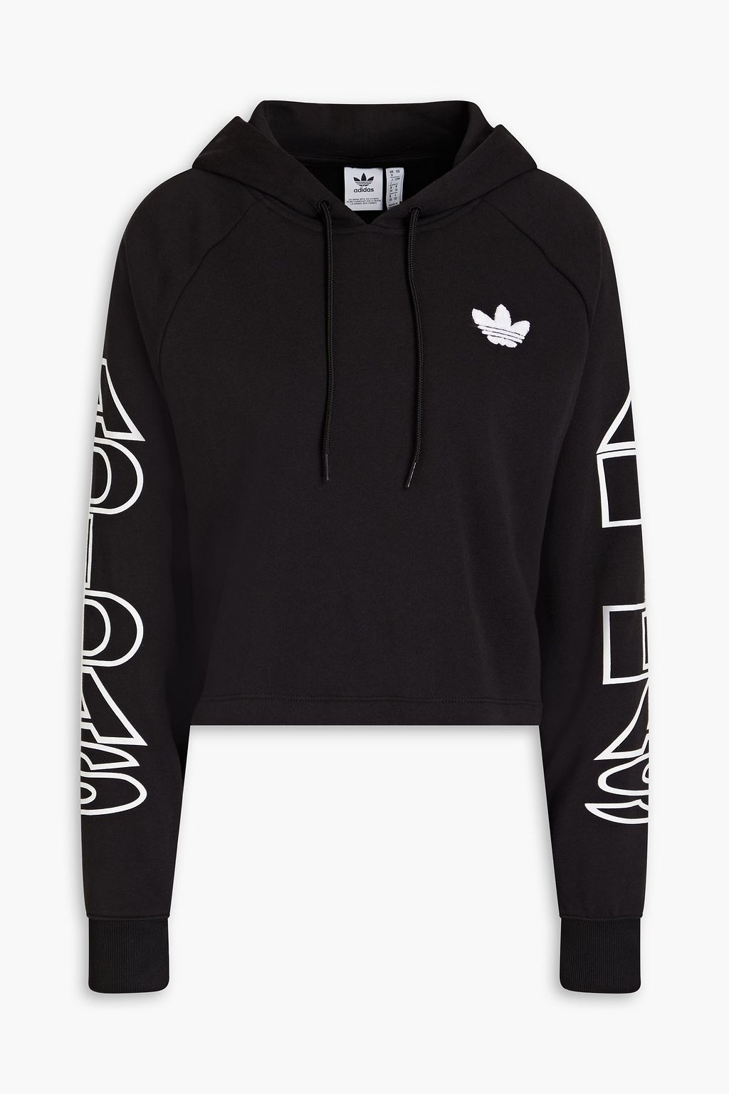 ADIDAS ORIGINALS Cropped embroidered French cotton-blend terry hoodie | Sale up to 70% off | THE OUTNET