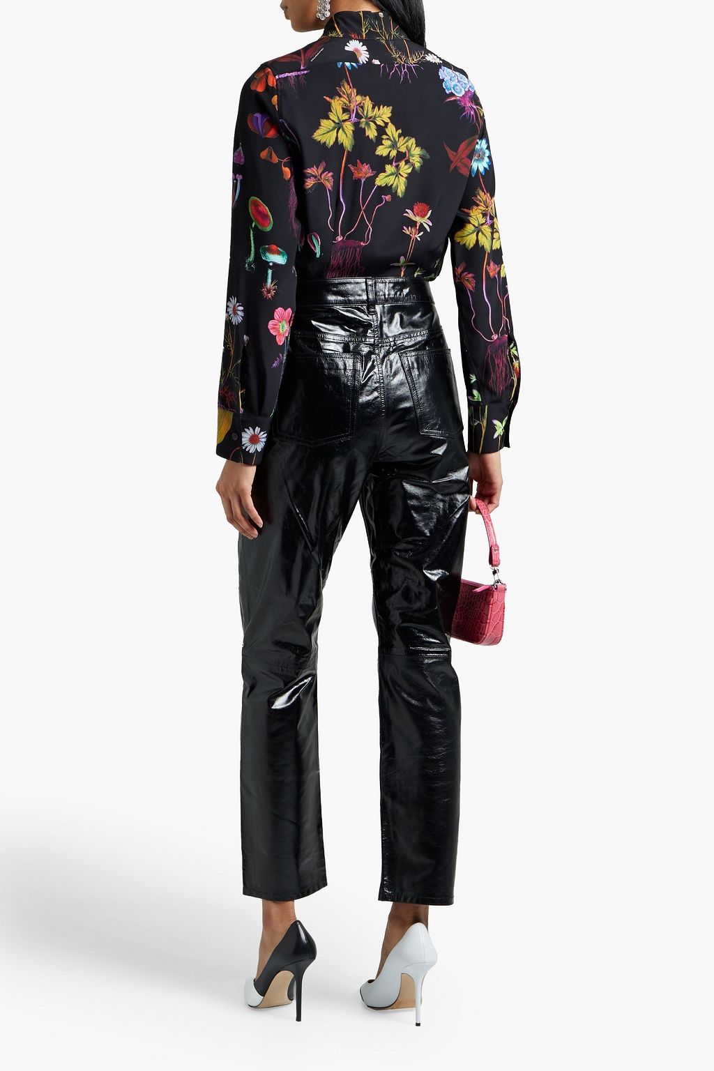STELLA MCCARTNEY Floral-print silk crepe de chine shirt