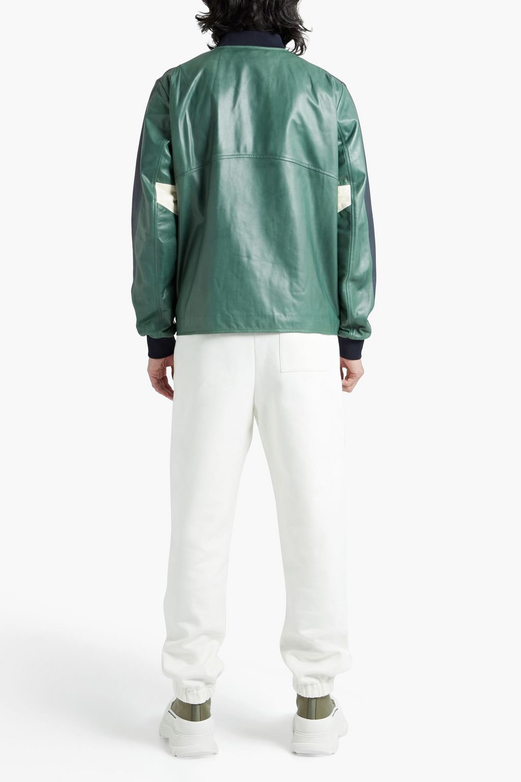 VALENTINO GARAVANI Color-block leather hooded jacket