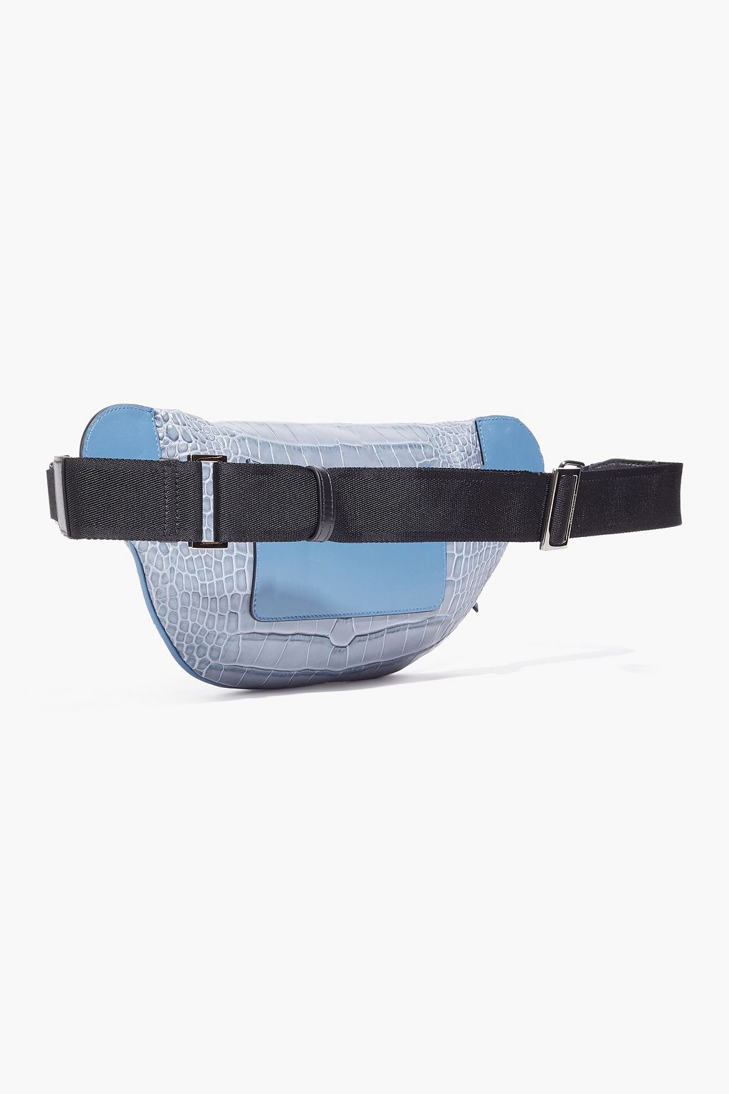 JIMMY CHOO York smooth leather-trimmed croc-effect leather belt bag