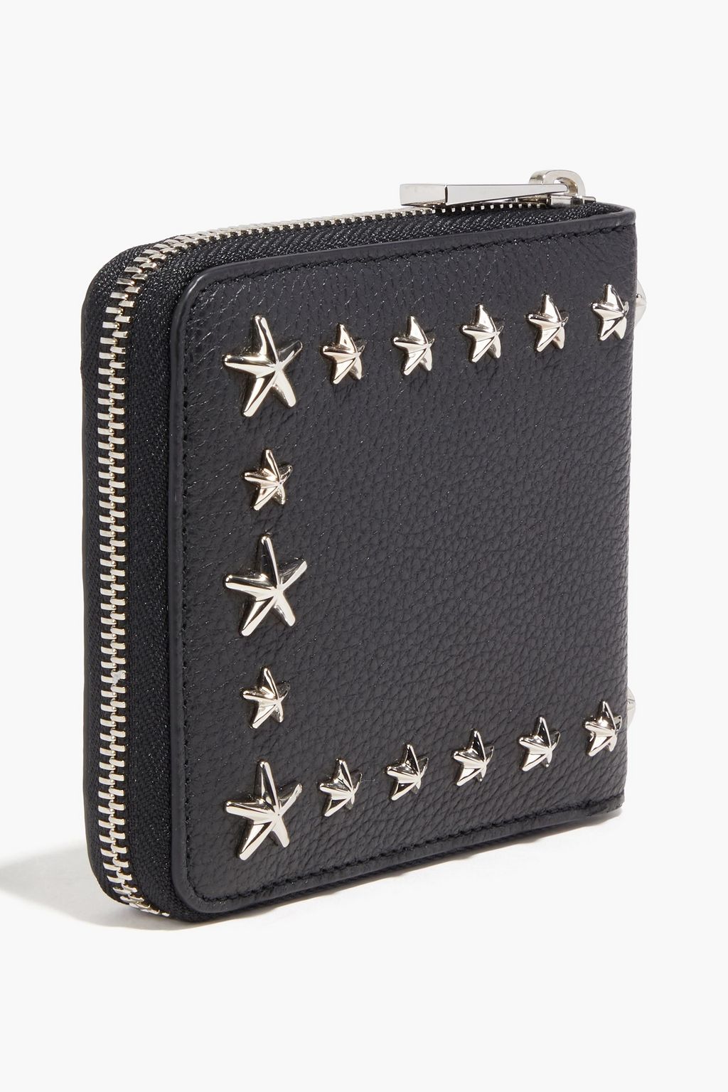 JIMMY CHOO Lawrence studded pebbled-leather wallet