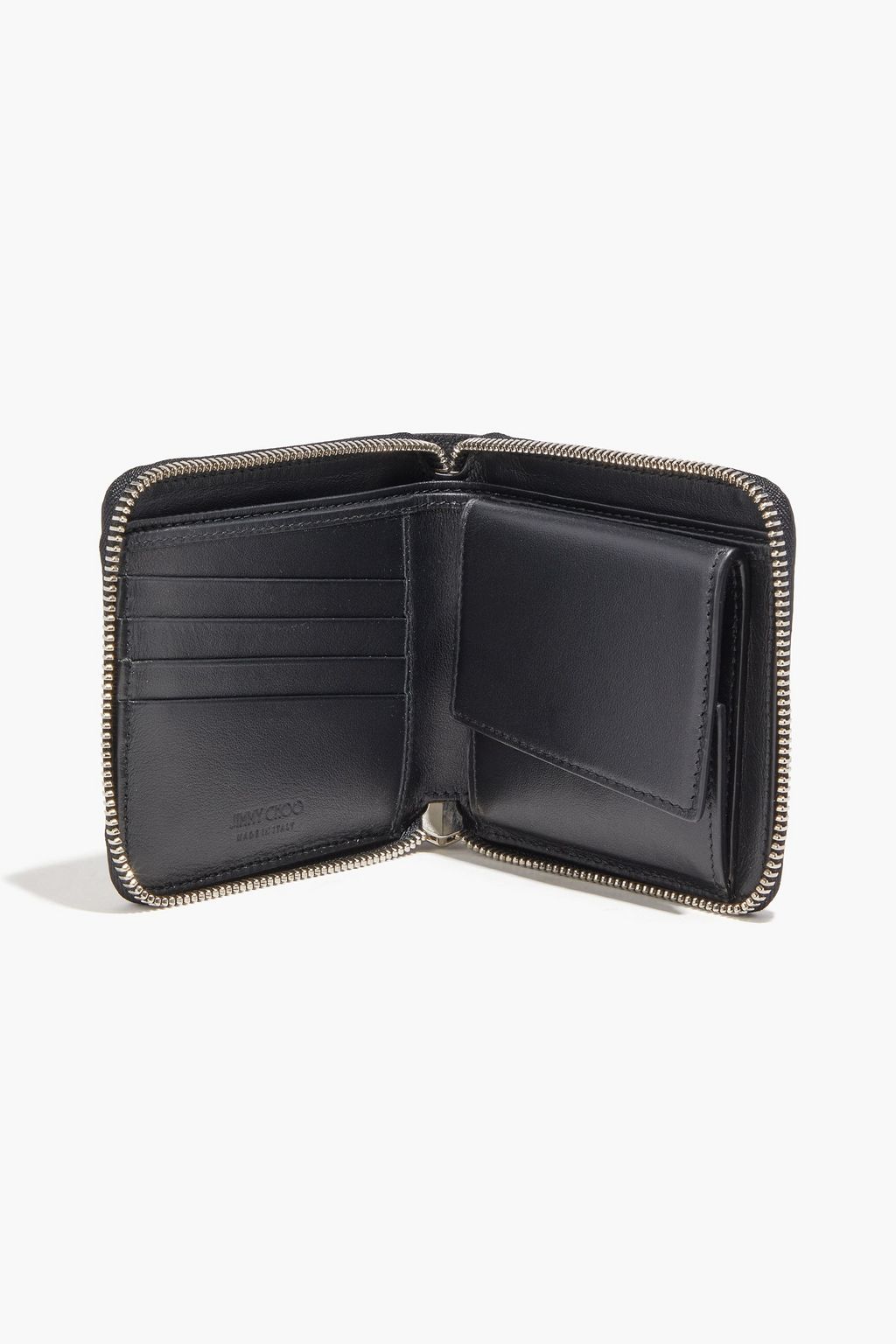 JIMMY CHOO Lawrence studded pebbled-leather wallet