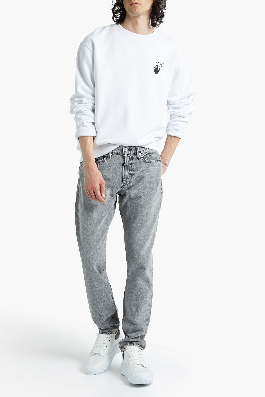 FRAME Slim-fit bleached denim jeans