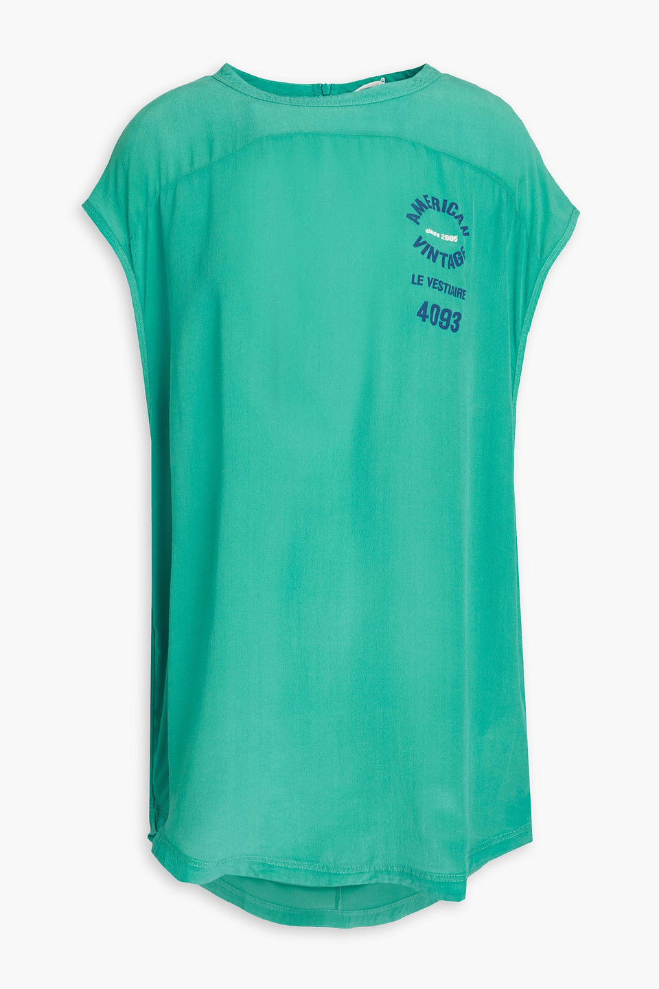 Printed silk crepe de chine top