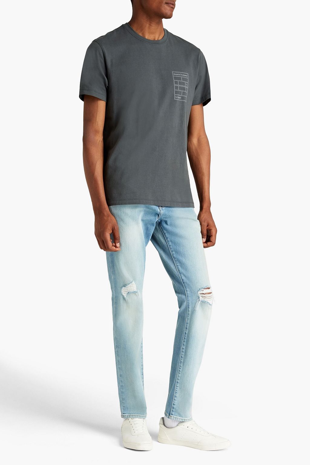 FRAME L'Homme skinny-fit distressed painted denim jeans