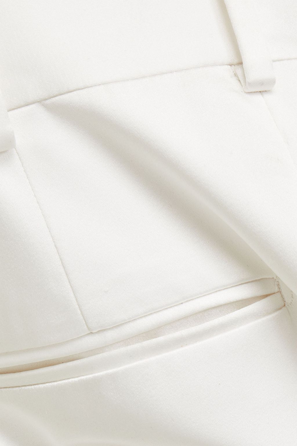 SAINT LAURENT Linen and silk-blend satin tapered pants