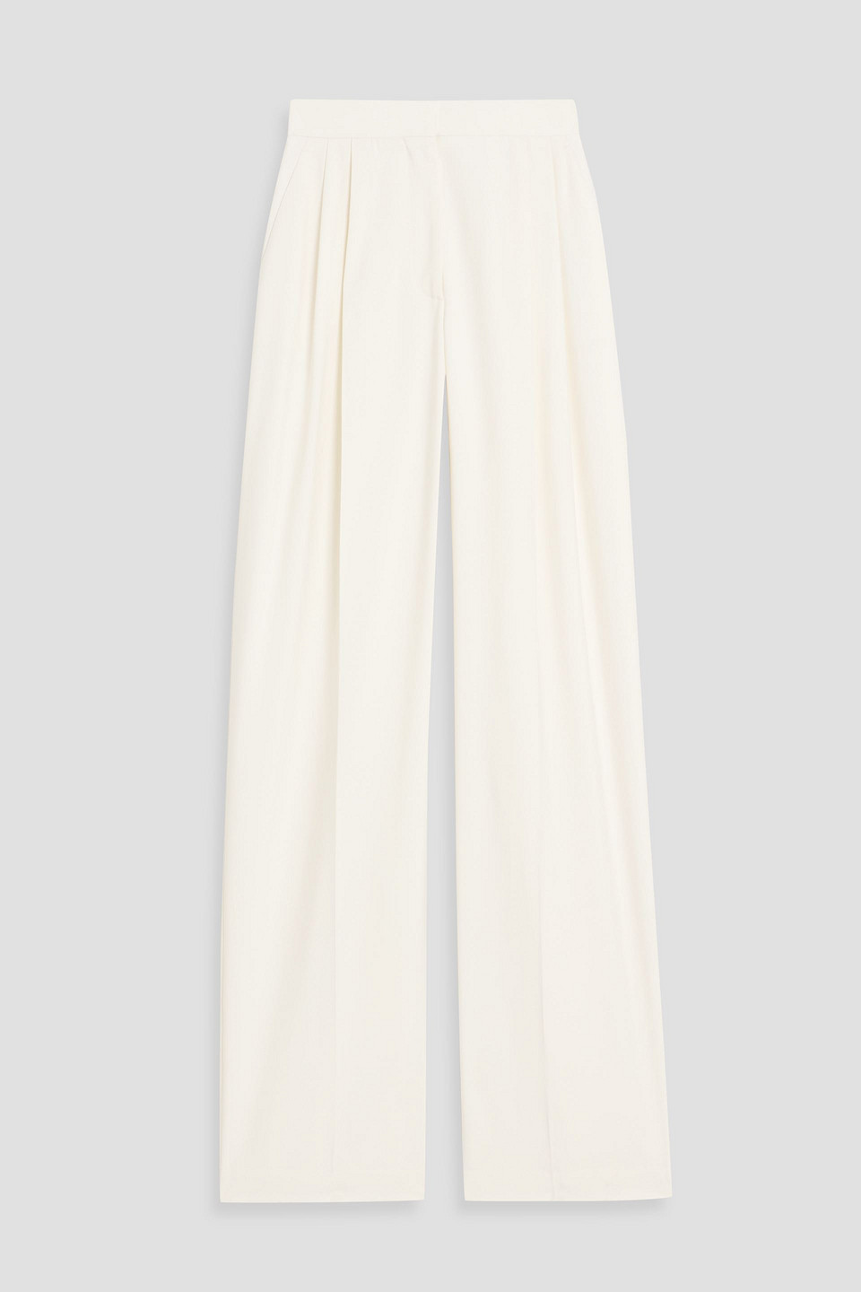 Alexander Mcqueen Pleated Wool-crepe Wide-leg Pants In White