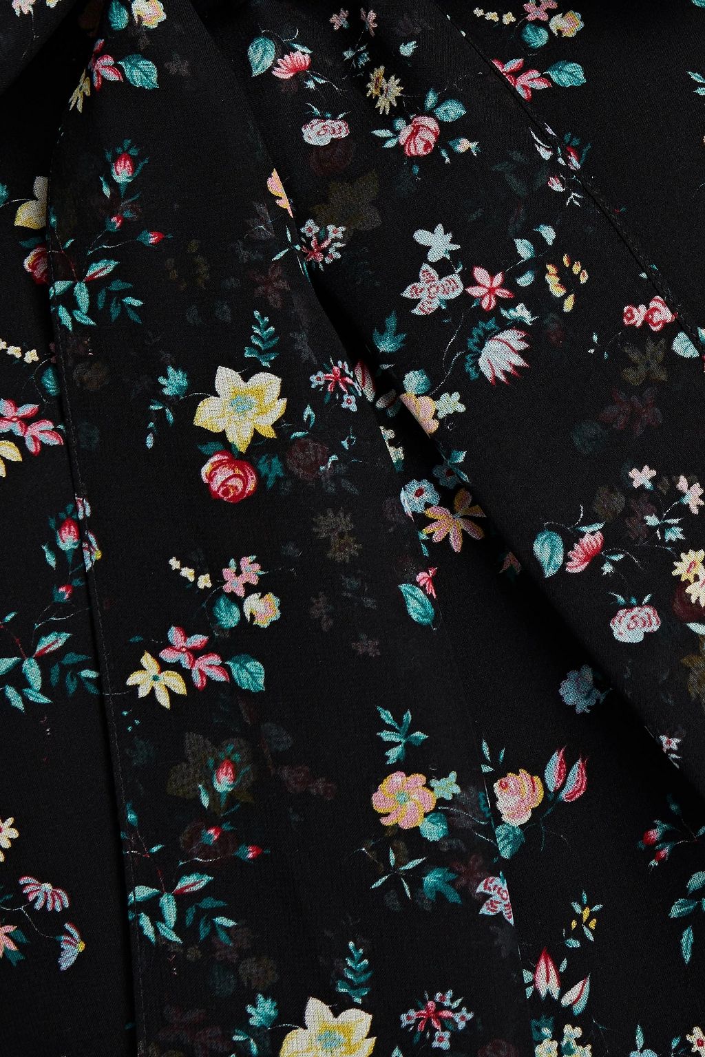 SAINT LAURENT Floral-print silk-georgette midi dress