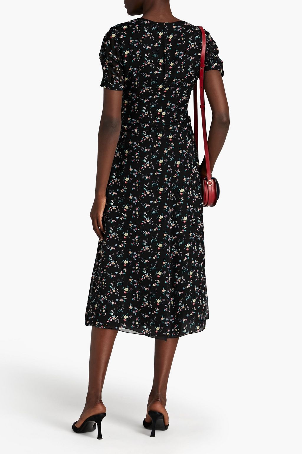 SAINT LAURENT Floral-print silk-georgette midi dress