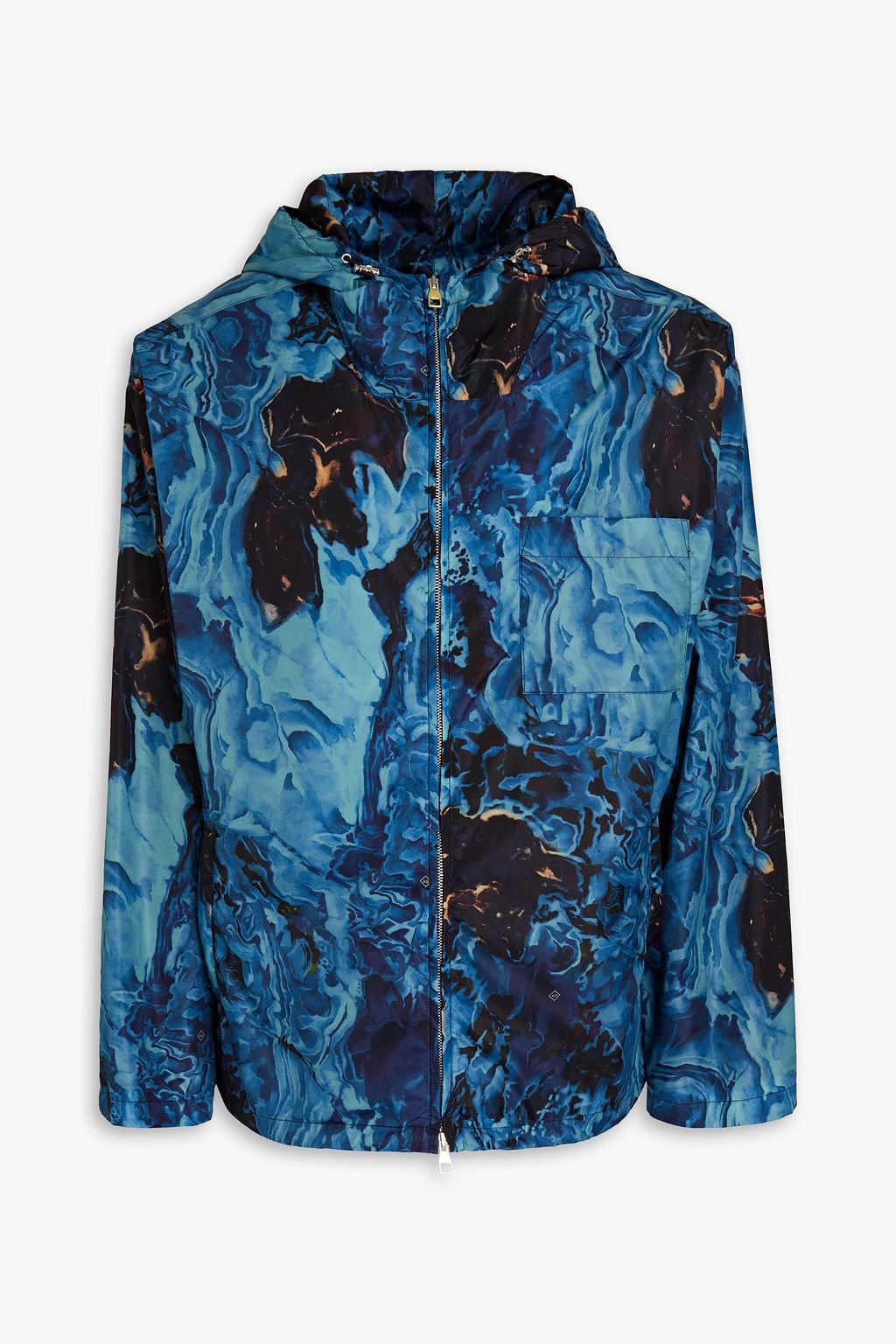 Blue Printed shell hooded jacket | Sale up to 70% off | THE OUTNET | DUNHILL | THE OUTNET