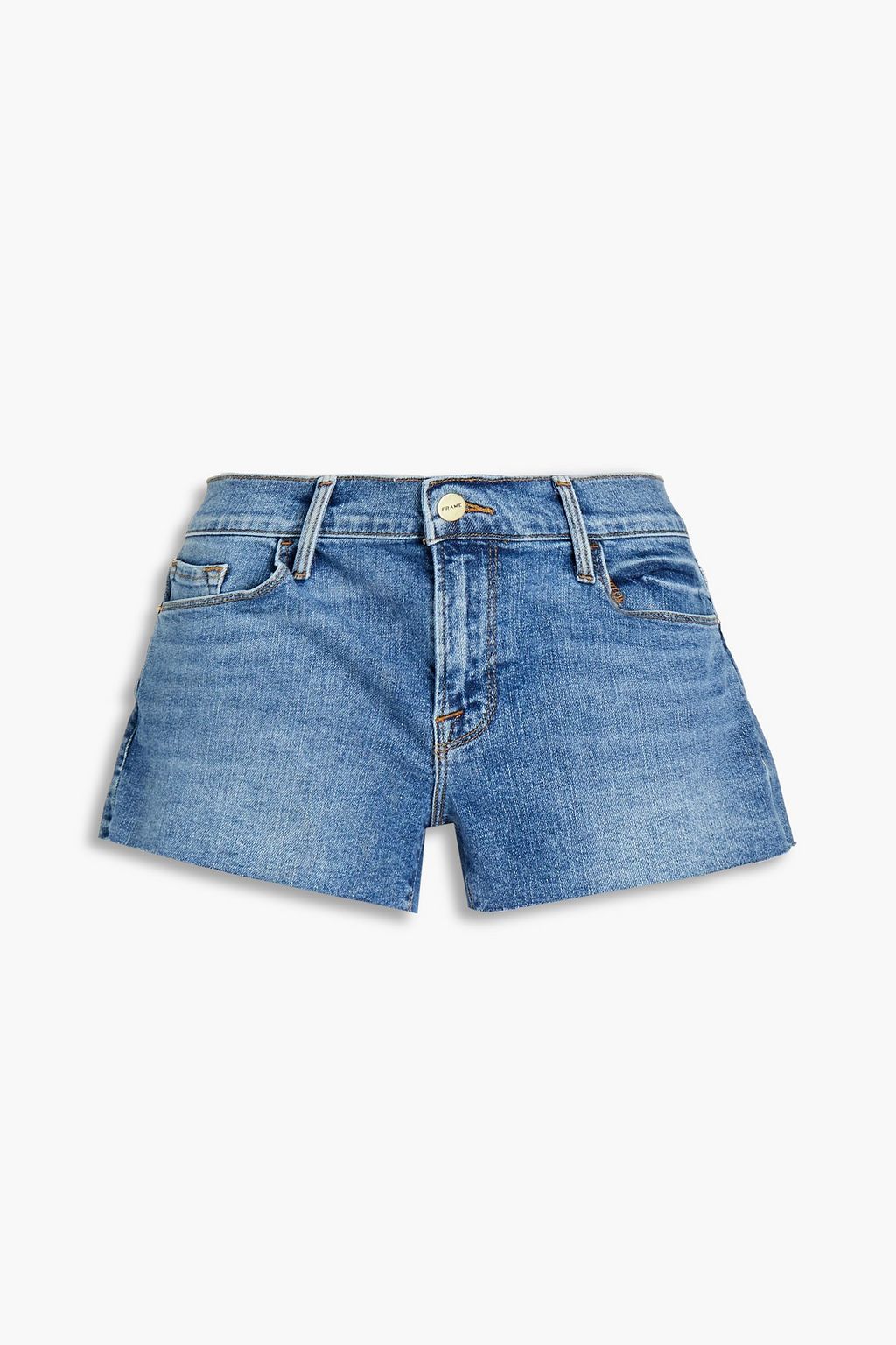 FRAME Le Cut Off frayed denim shorts | THE OUTNET