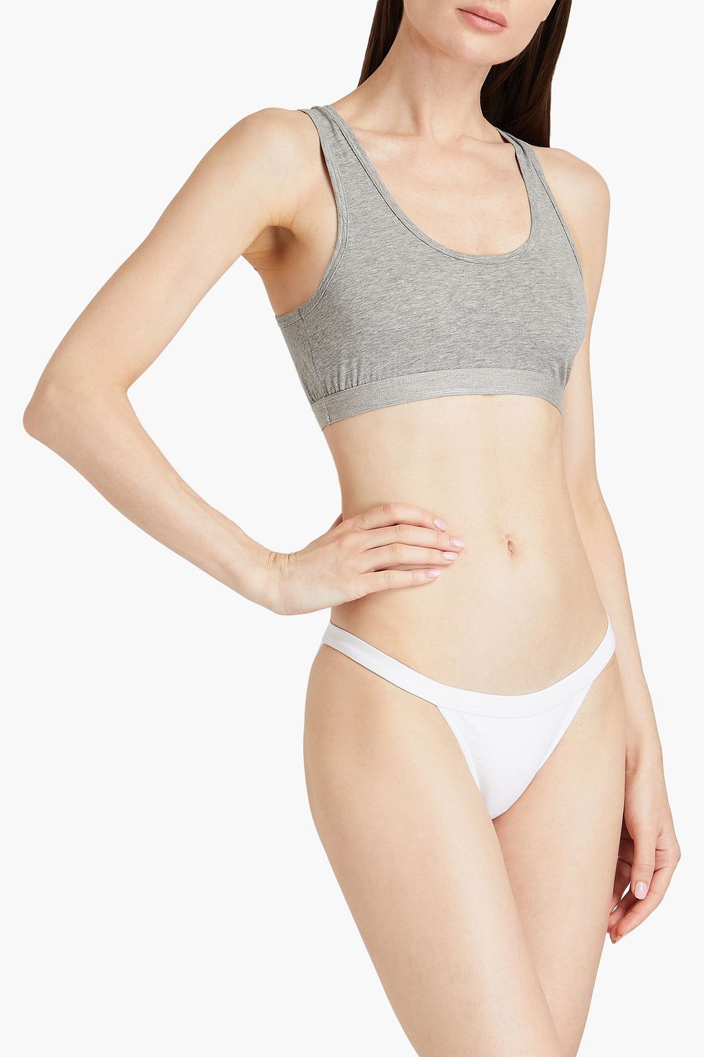 SUNSPEL Cropped stretch-cotton jersey tank