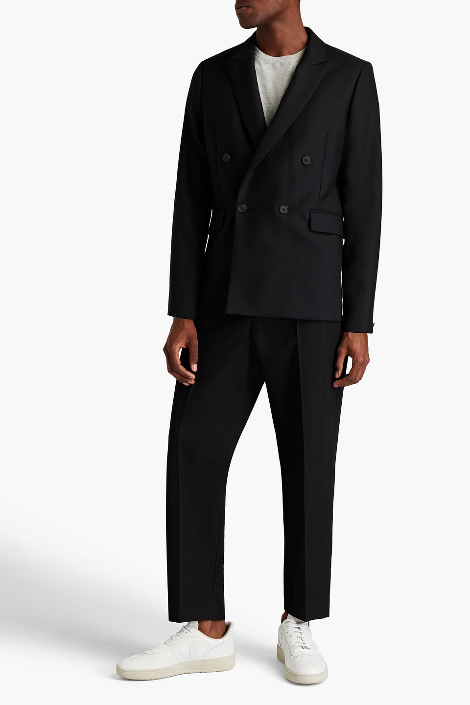 Frame Man Wool-twill Blazer In Black