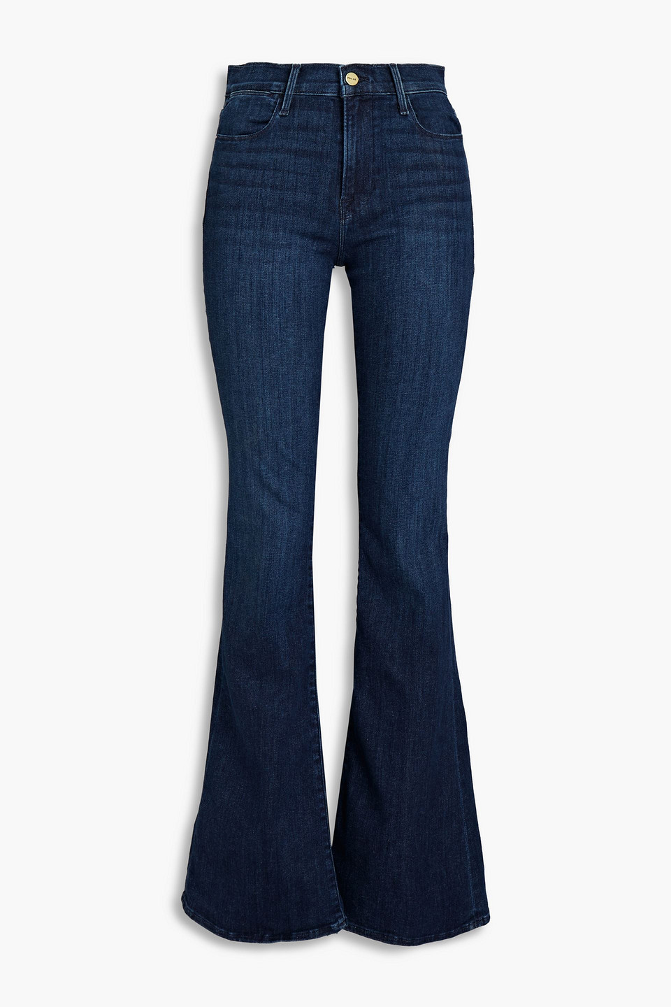 frame - le high flare mid-rise flared jeans - blue - 27