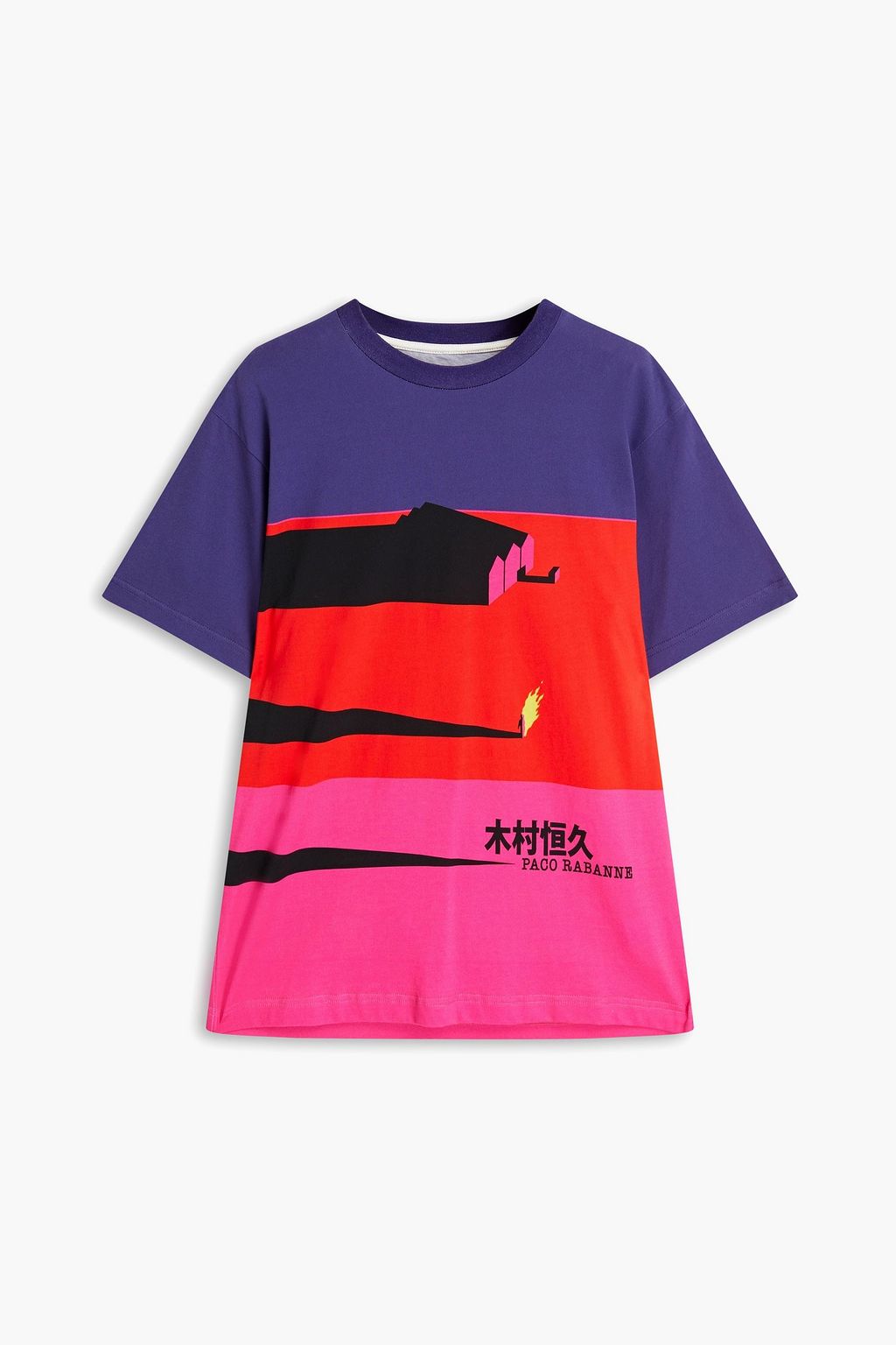 Purple Printed organic cotton-jersey T-shirt | PACO RABANNE | THE OUTNET