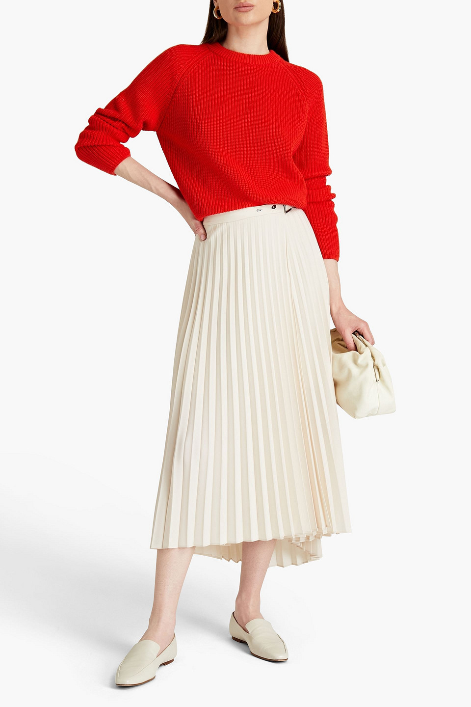 Sunspel Ribbed Cotton Jumper In Red