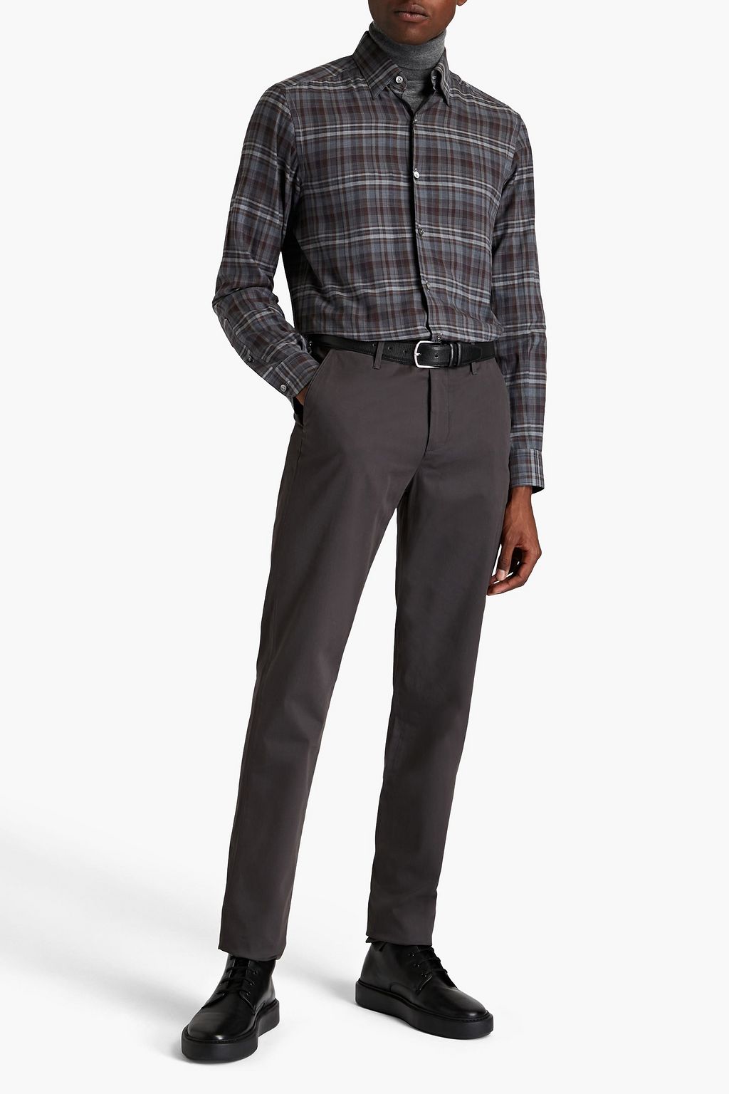 DUNHILL Cotton-blend twill chinos