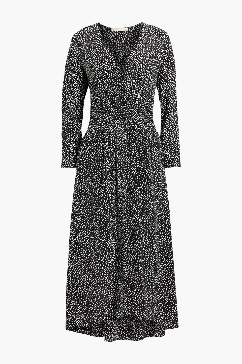 Printed cupro-blend crepe de chine midi dress