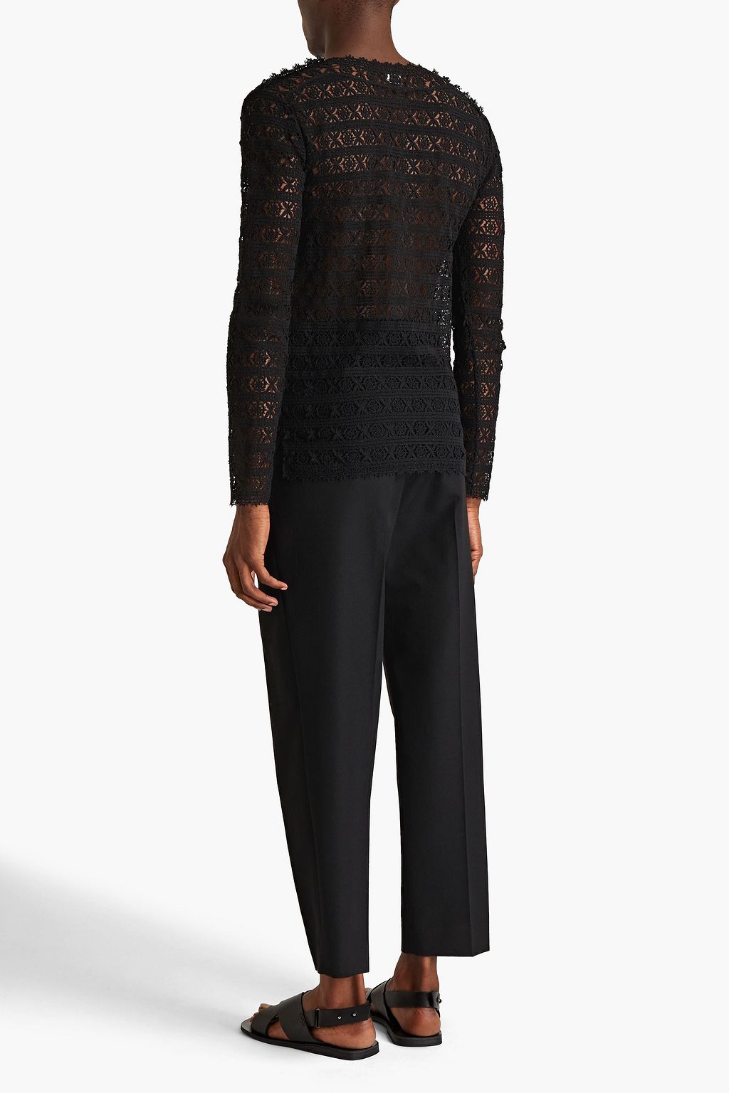 SAINT LAURENT Cotton-blend crochet sweater