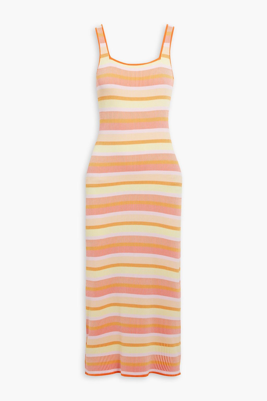 SOLID & STRIPED Striped stretch-knit midi dress | THE OUTNET