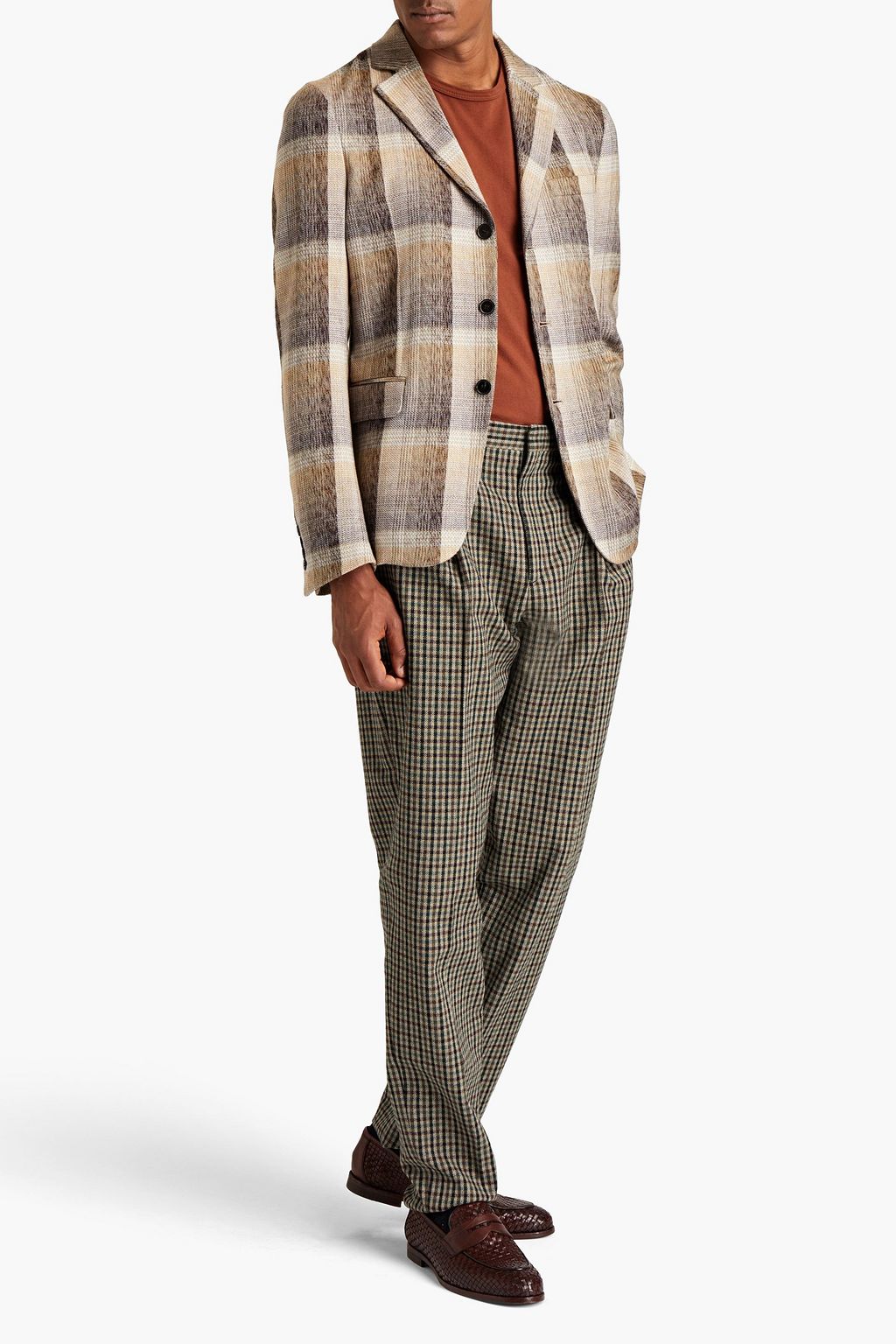 MISSONI Checked cotton-blend blazer