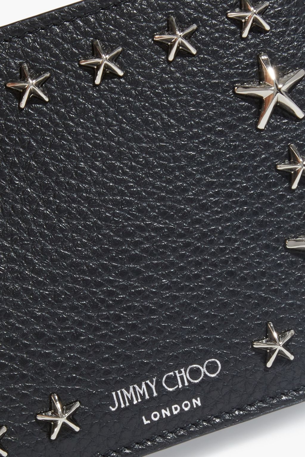 JIMMY CHOO Mark studded pebbled-leather wallet