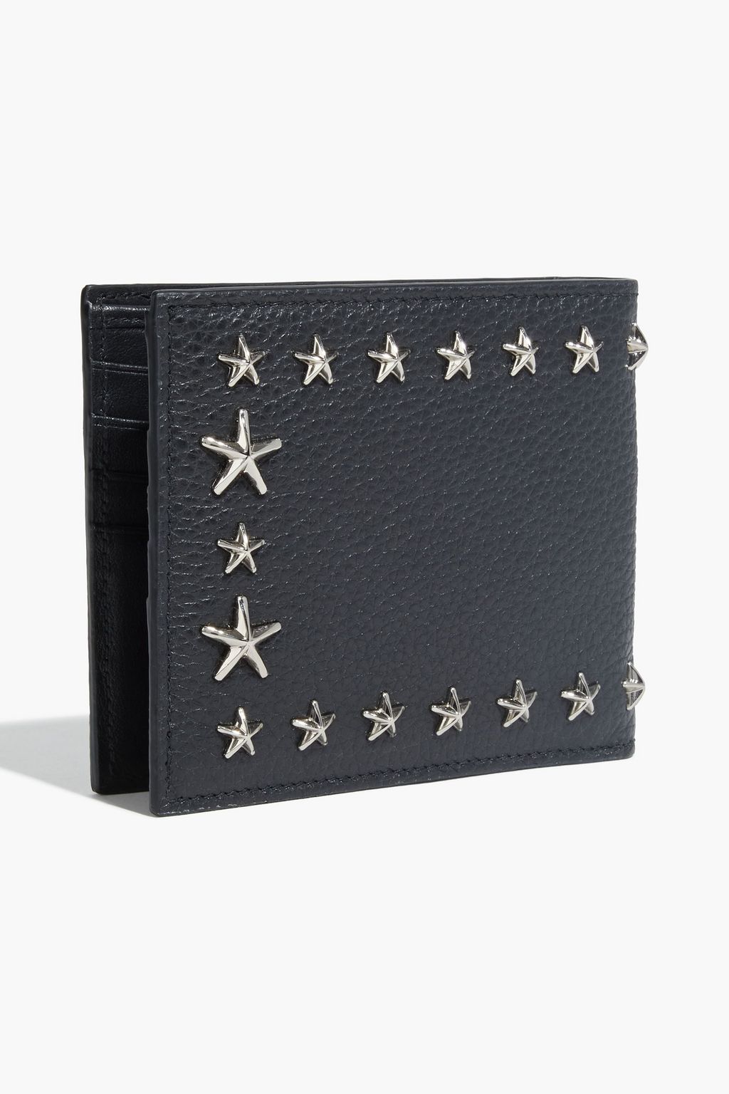 JIMMY CHOO Mark studded pebbled-leather wallet