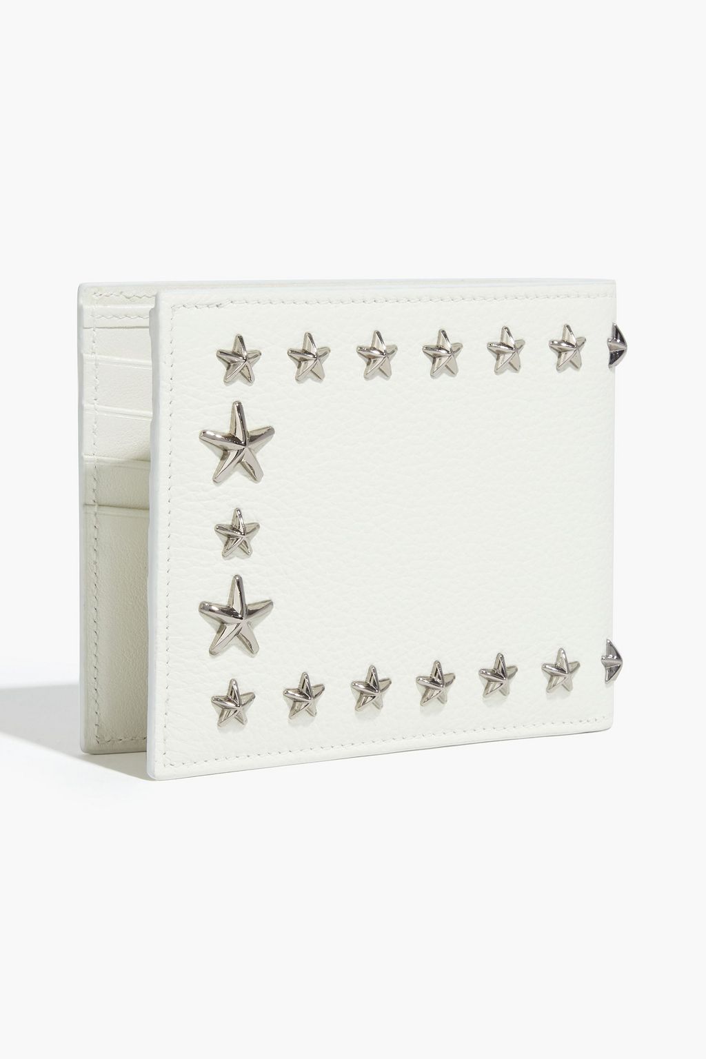 JIMMY CHOO Mark studded pebbled-leather wallet