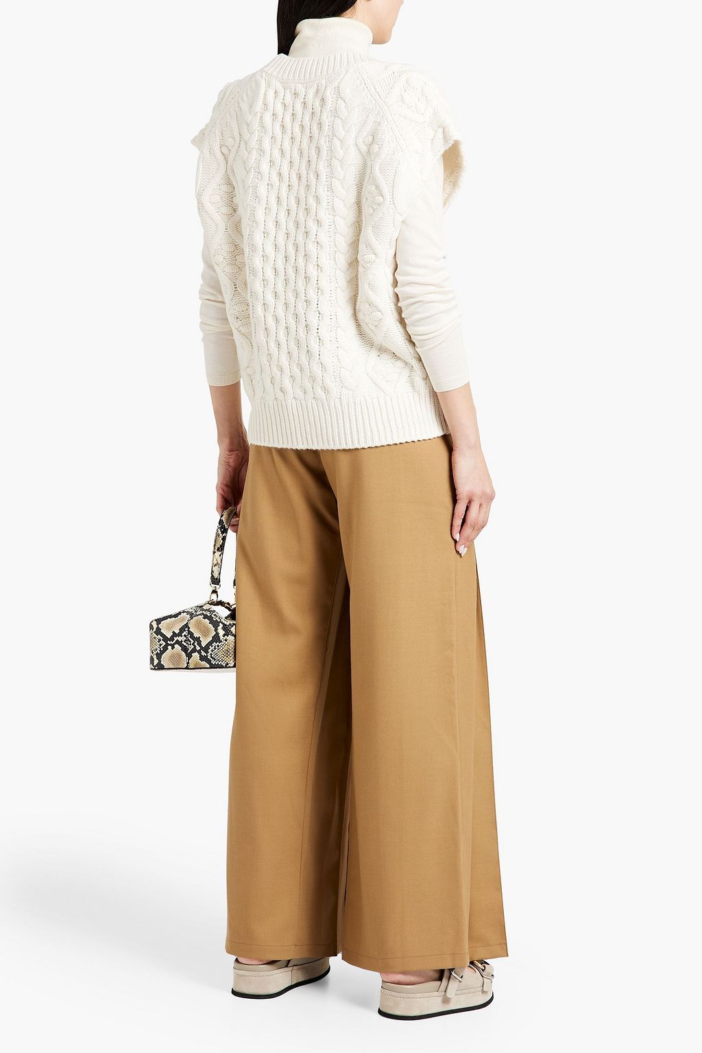 LOULOU STUDIO Cable-knit wool and cashmere-blend vest