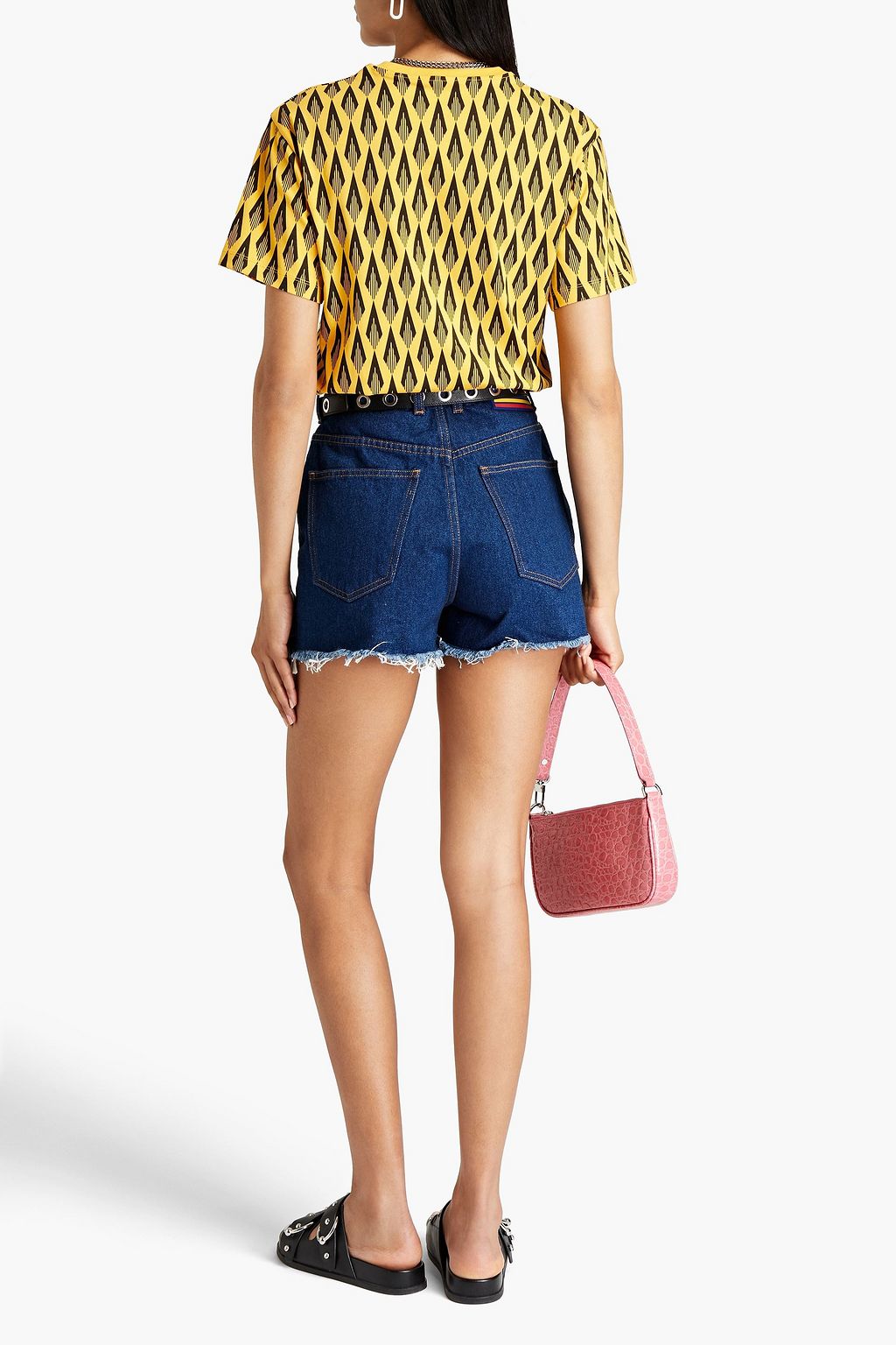 RABANNE Printed cotton-jersey T-shirt