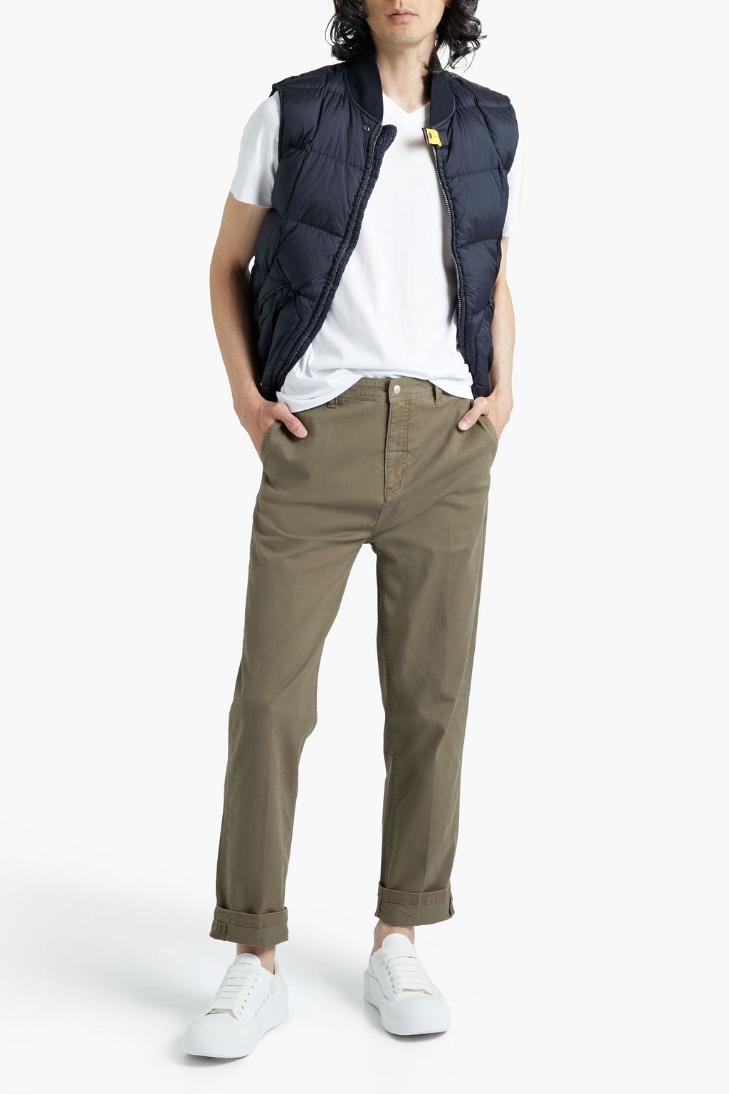 FRAME Straight-leg cotton-blend pants
