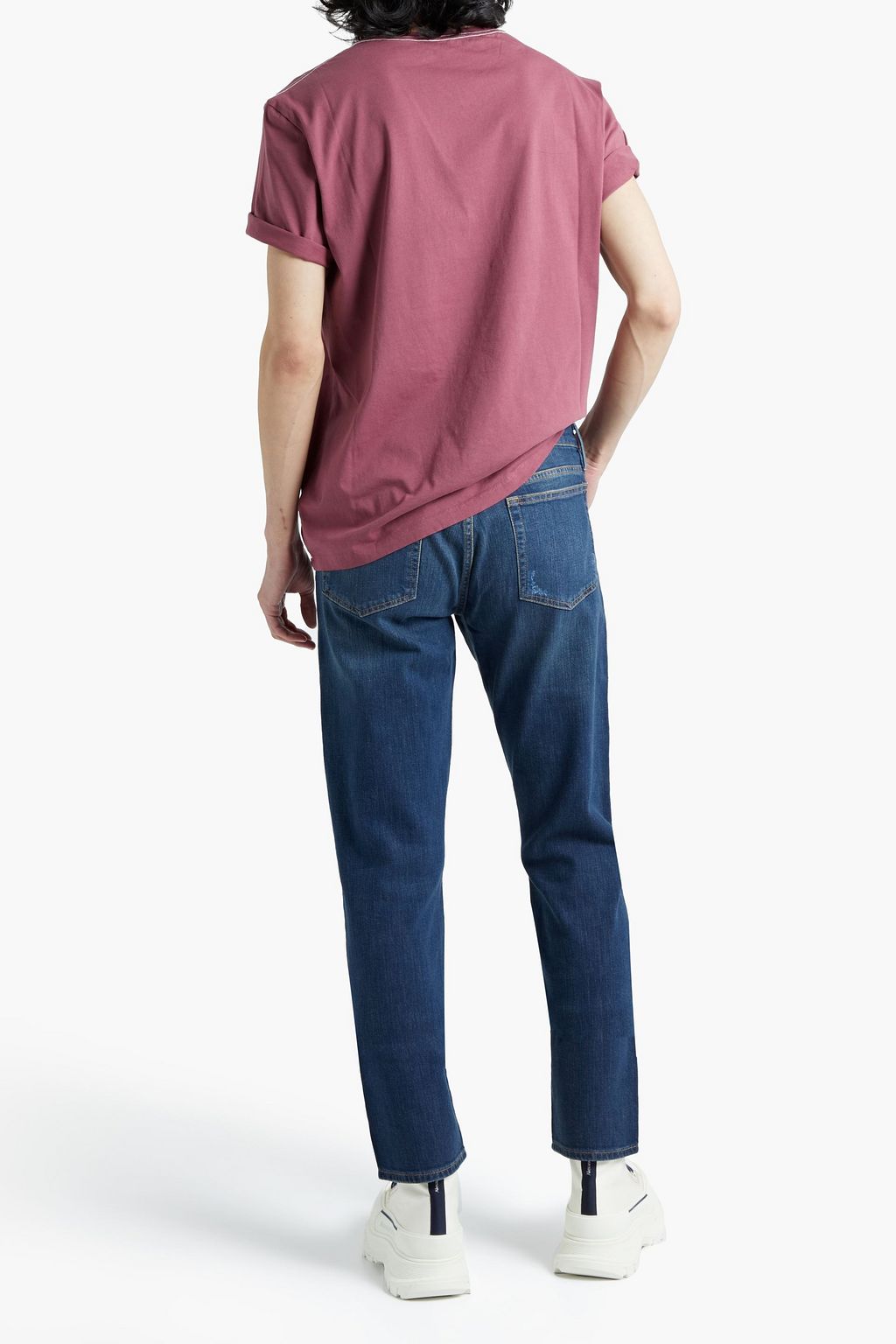 FRAME Slim-fit faded distressed denim jeans