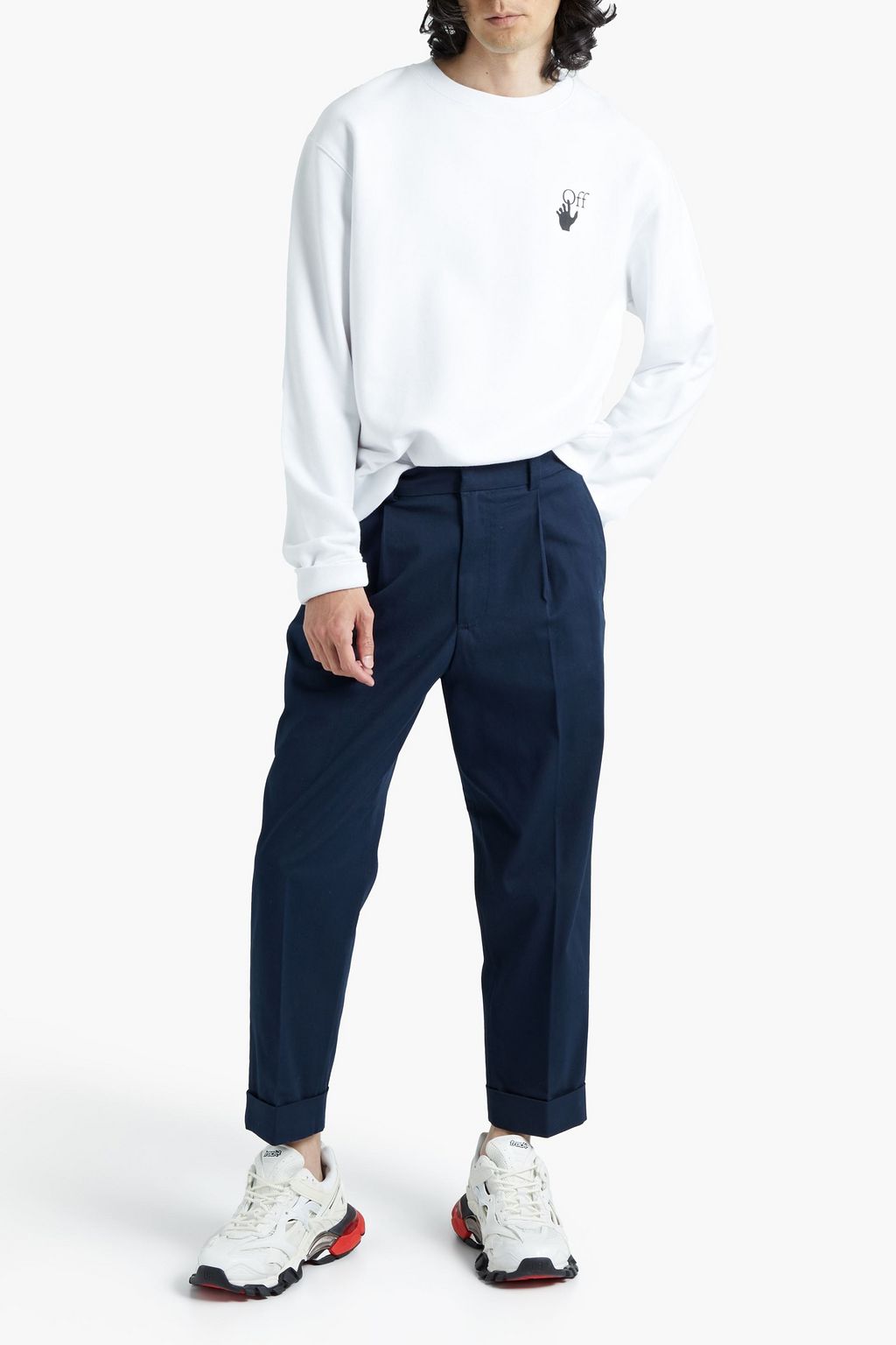 ACNE STUDIOS Tapered pleated cotton-blend piqué pants